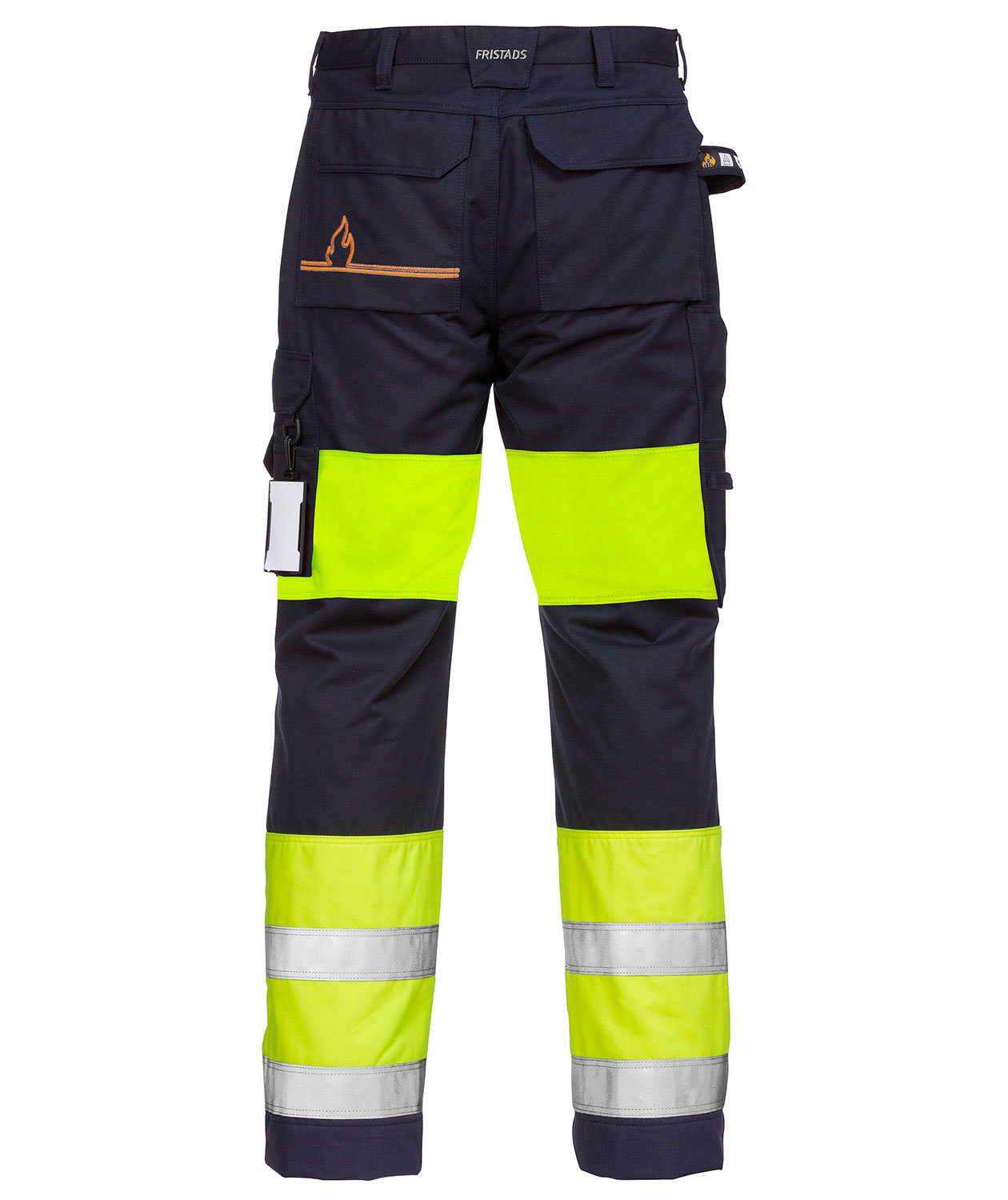 Fristads Flamestat dame arbejdsbukser 2776 ATHS, Hi-vis Gul/marinebl&aring;, large image number 1