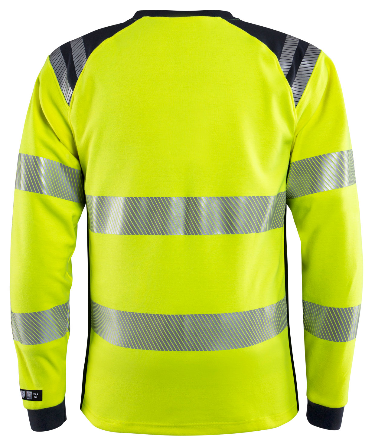 Fristads Flamestat l&aring;ng&auml;rmad T-shirt dam, Varsel yellow/marinbl&aring;