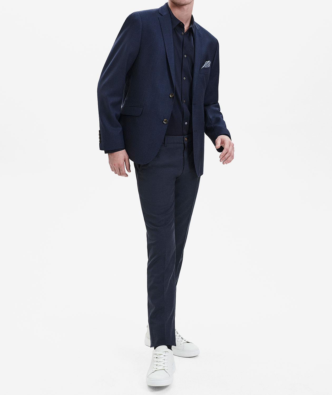 Sunwill Weft Stretch Modern fit uldbukser, Navy, large image number 1