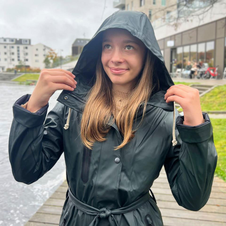 ELKA Recycled PU dame regnfrakke, Oliven, large image number 7