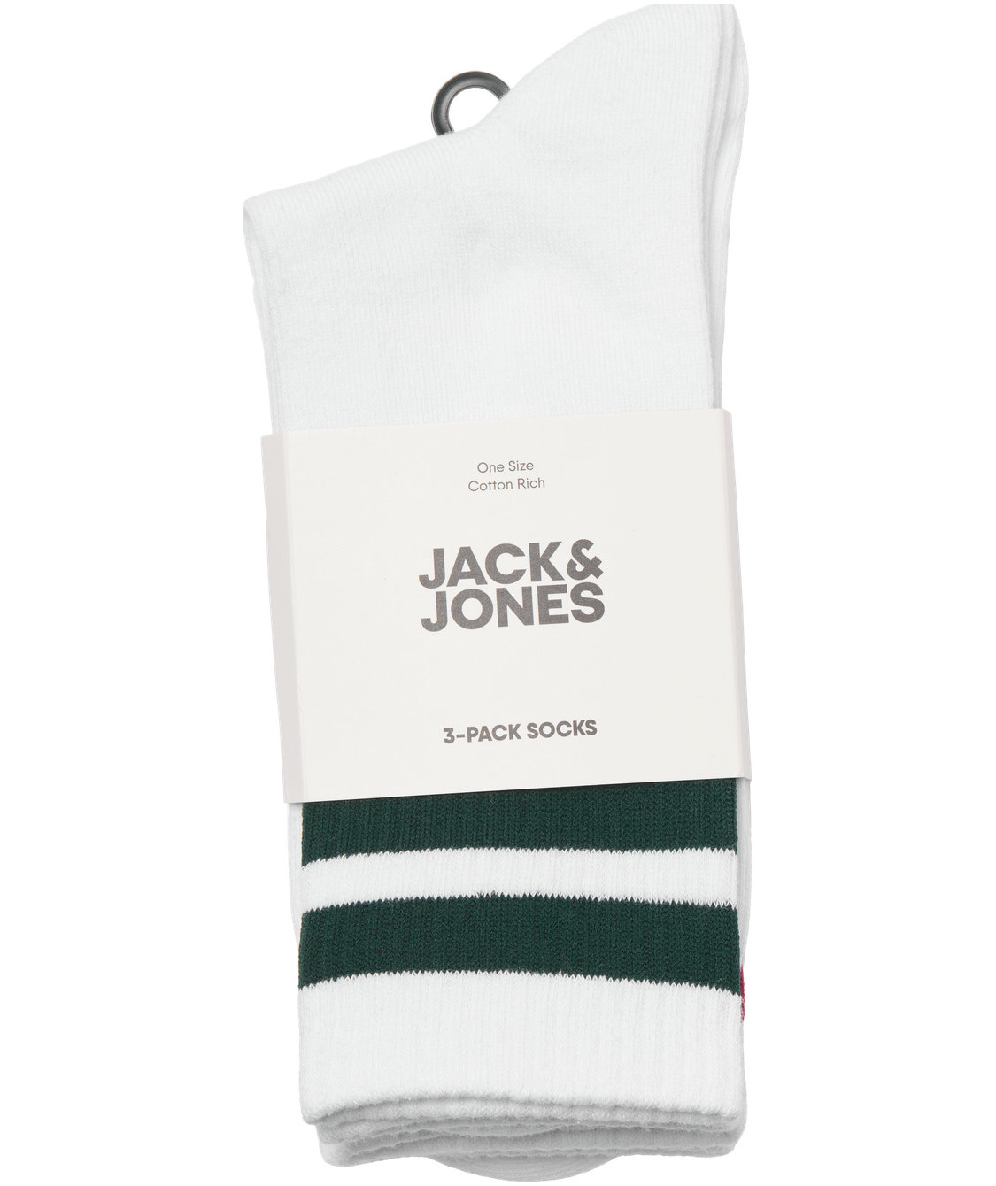 Jack & Jones JACTRAVIS 3-pack tennis socks, White/Pine Grove, White/Pine Grove, large image number 4