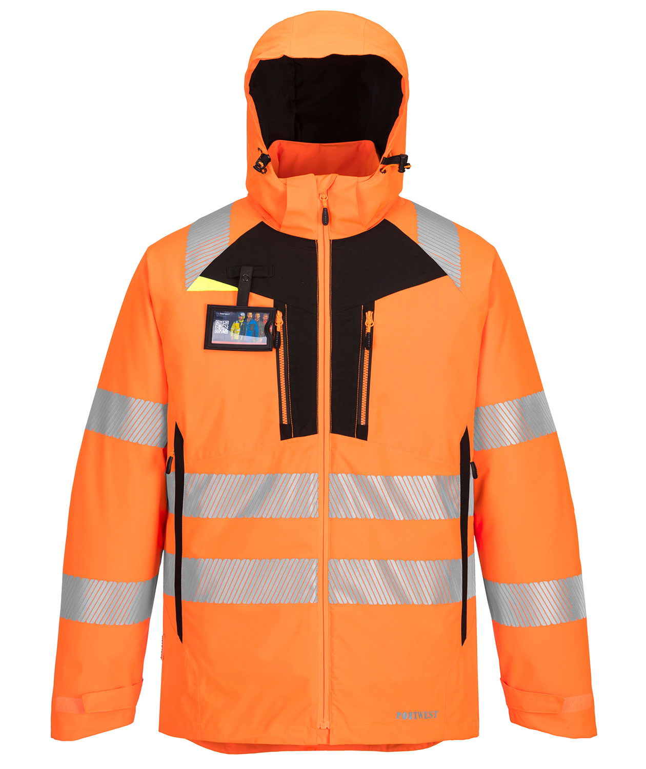 Portwest DX4 winter jacket, Hi-Vis Orange/Black, large image number 2