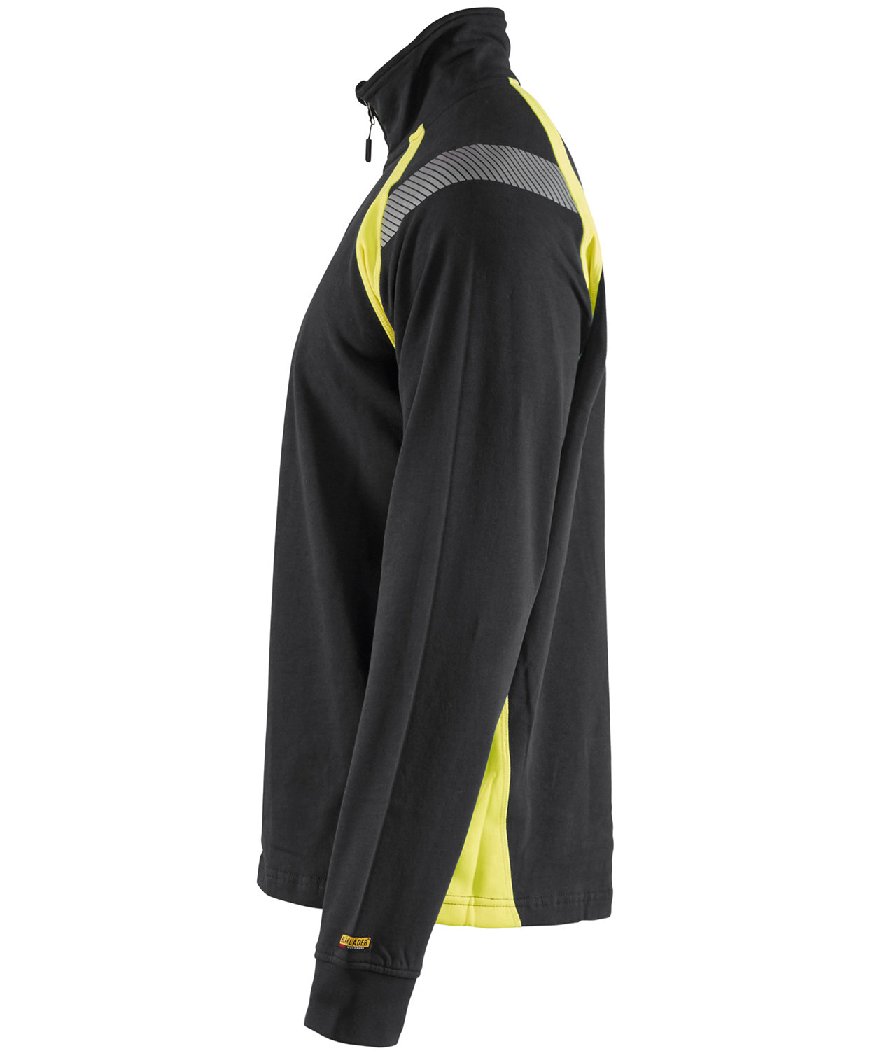 Bl&aring;kl&auml;der sweatshirt half zip, Svart/Hi-Vis Gul, large image number 2