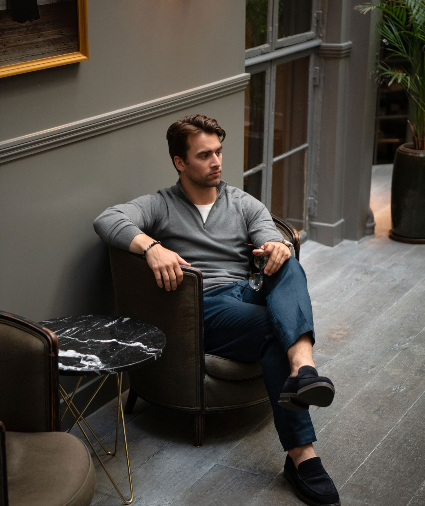 Nimbus Brighton stickad tr&ouml;ja, Grey melange