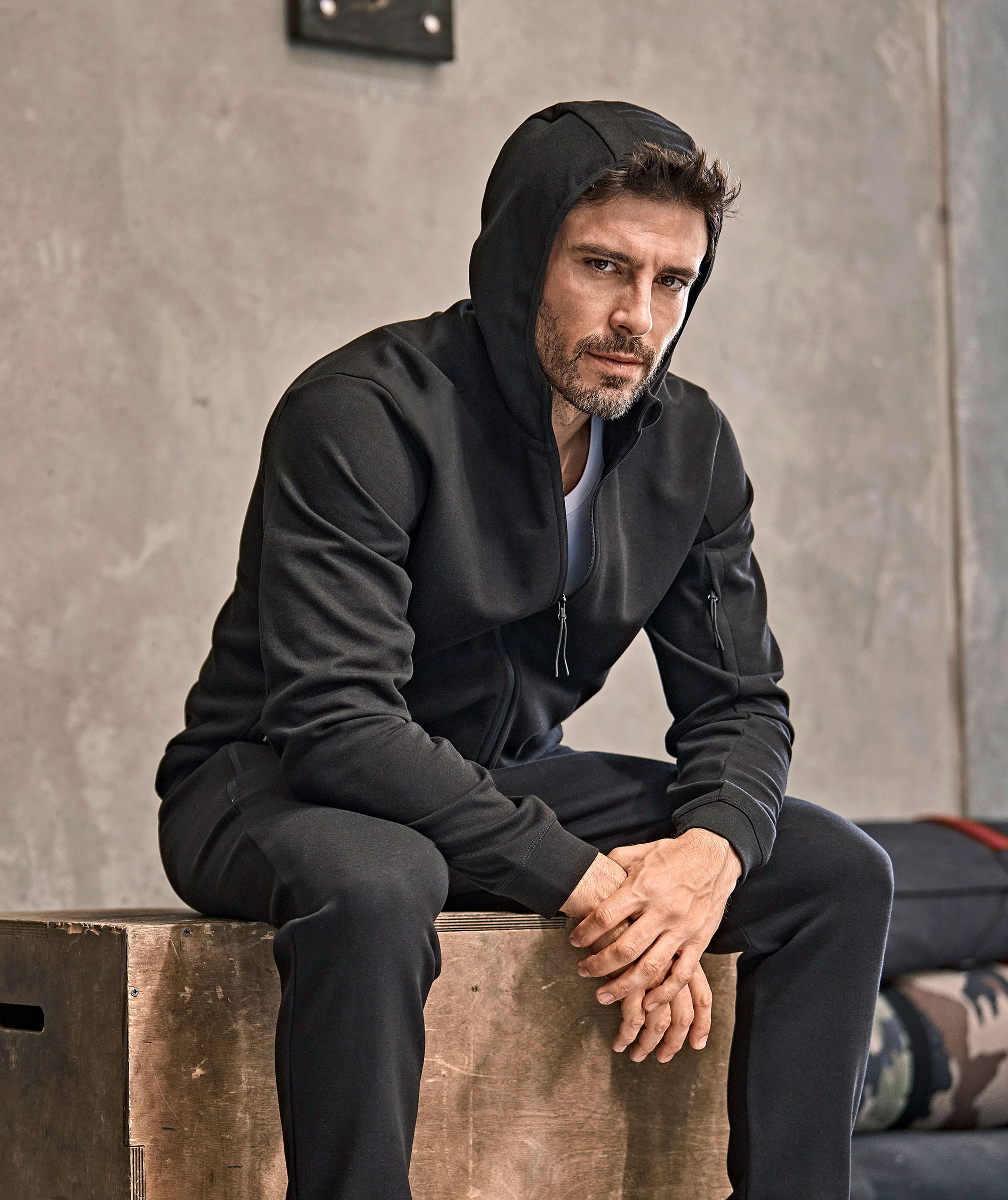 Tee Jays Athletic hoodie with zipper, Black, large image number 5