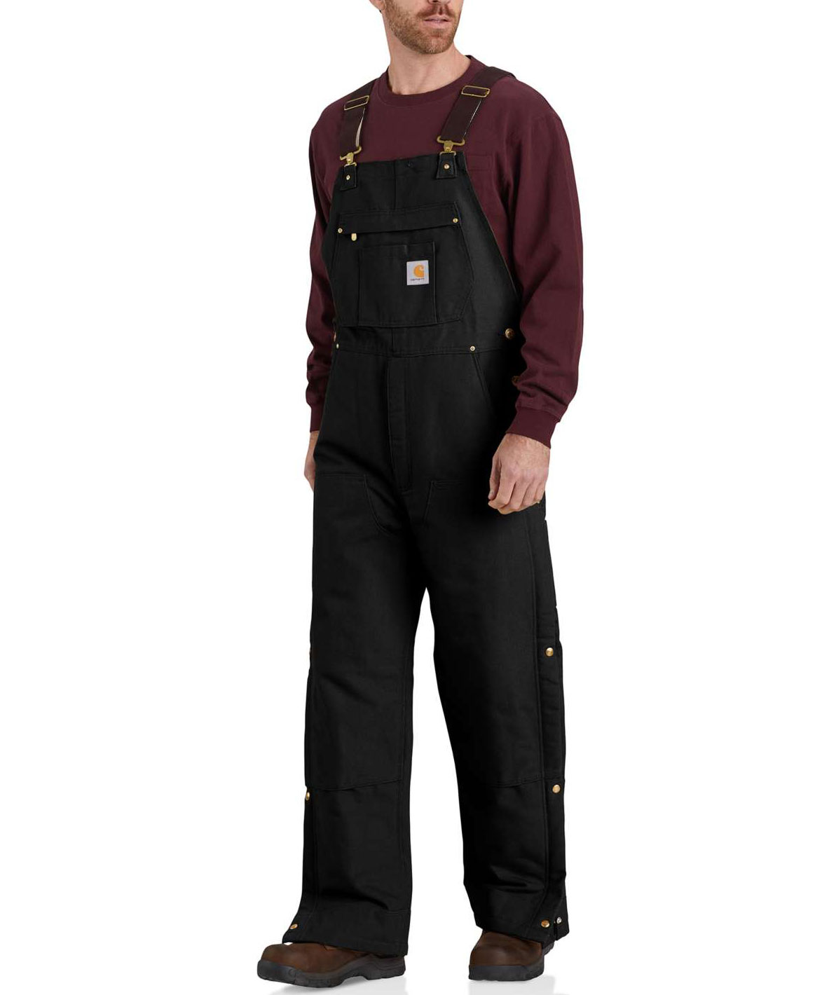 Carhartt Firm Duck h&auml;ngselbyxa, Svart