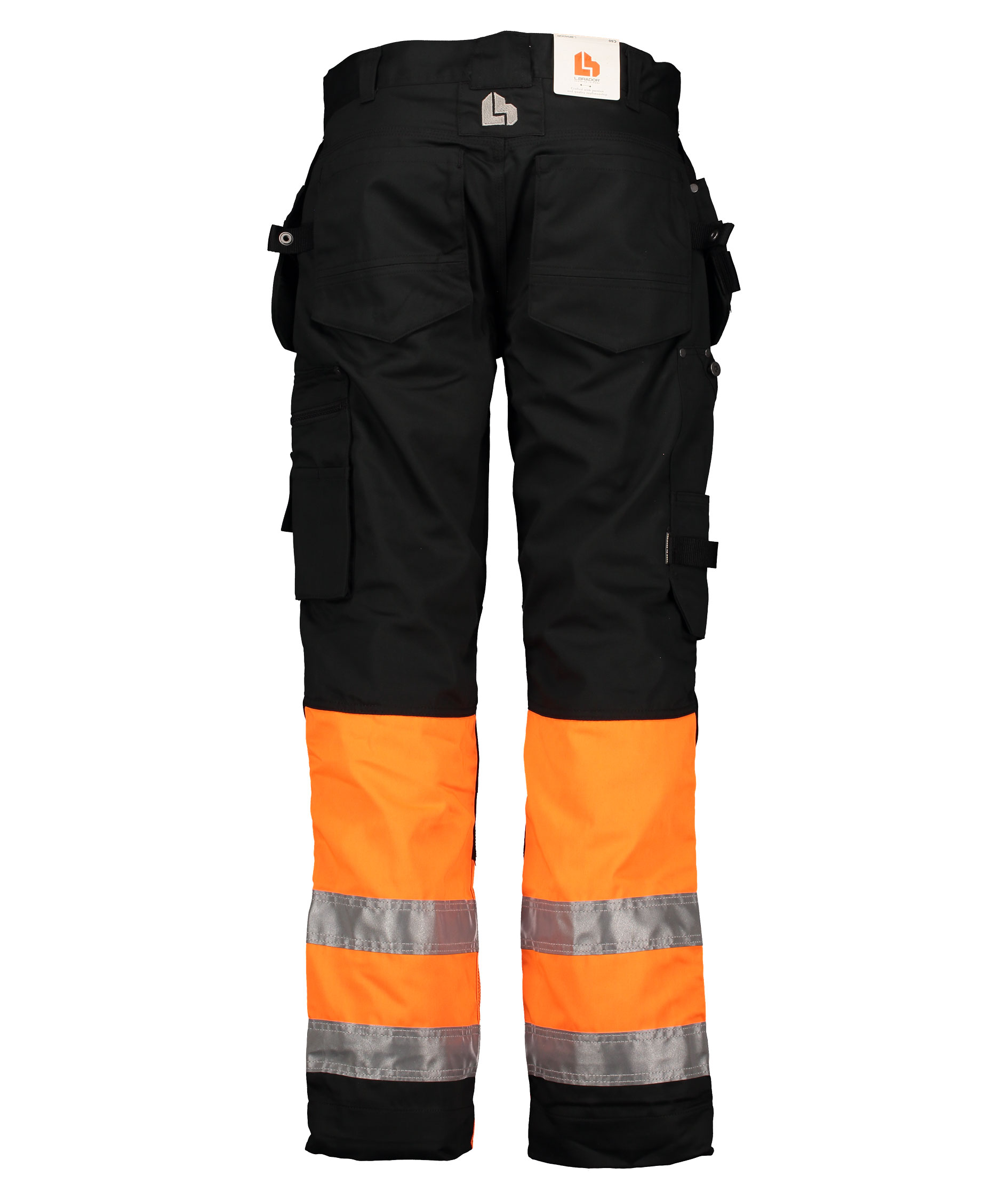 L.Brador hantverksbyxa 128PB, Svart/Hi-vis Orange