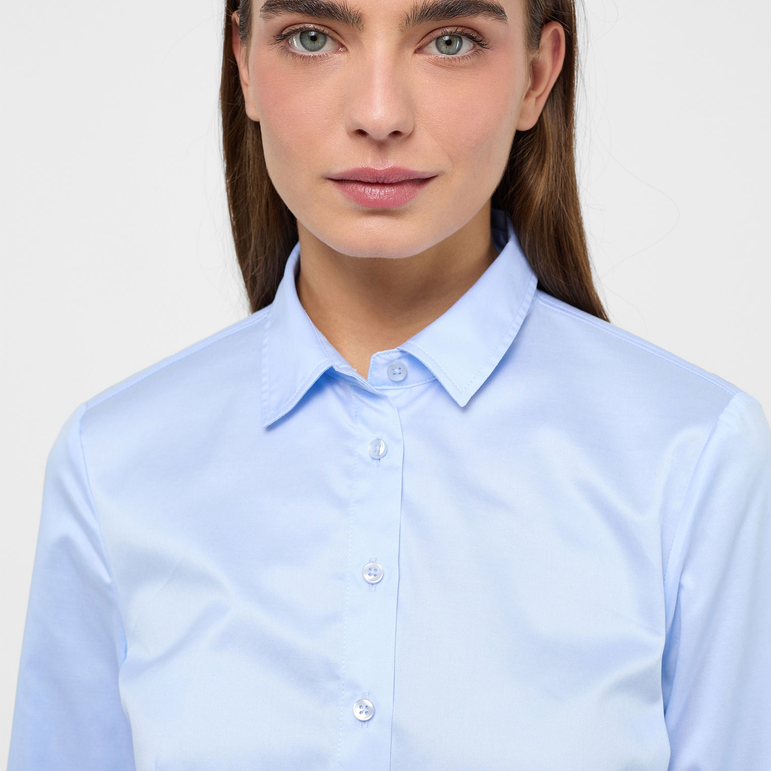 Eterna Cover Slim fit dameskjorte, Lysebl&aring;, large image number 3