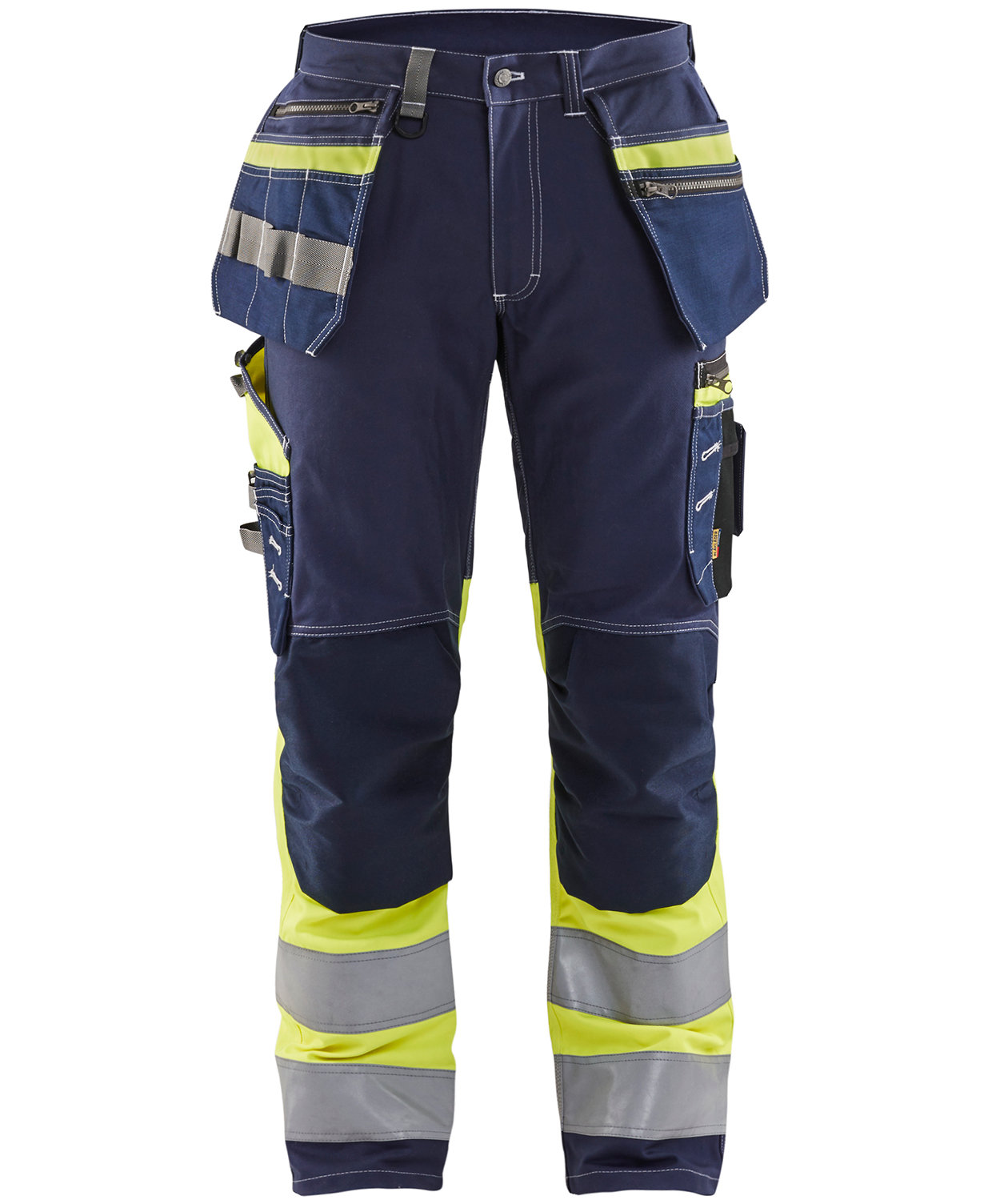 Bl&aring;kl&auml;der h&aring;ndverksbukse, Marine/Hi-Vis gul, large image number 0