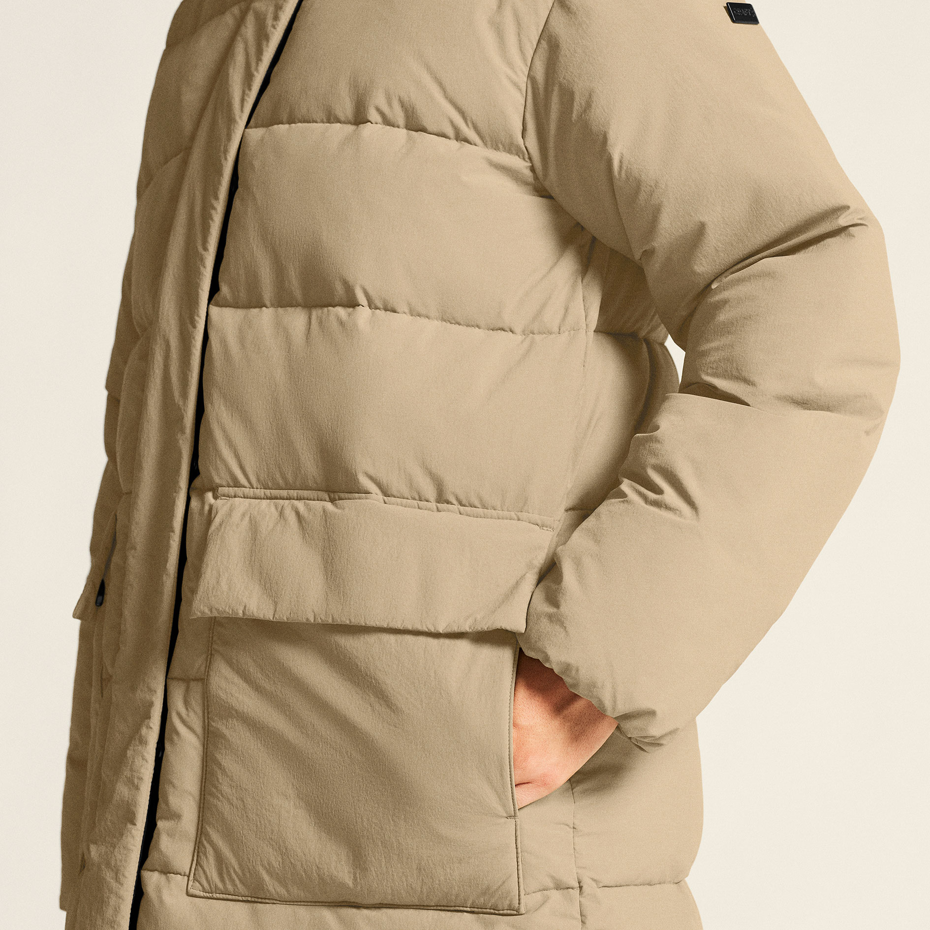 Craft Urban women's long quilted winter jacket, Taupe, large image number 8