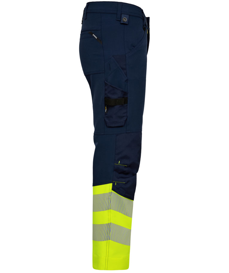 Engel Safety arbejdsbukser full stretch, Blue Ink/Hi-Vis Gul, large image number 2