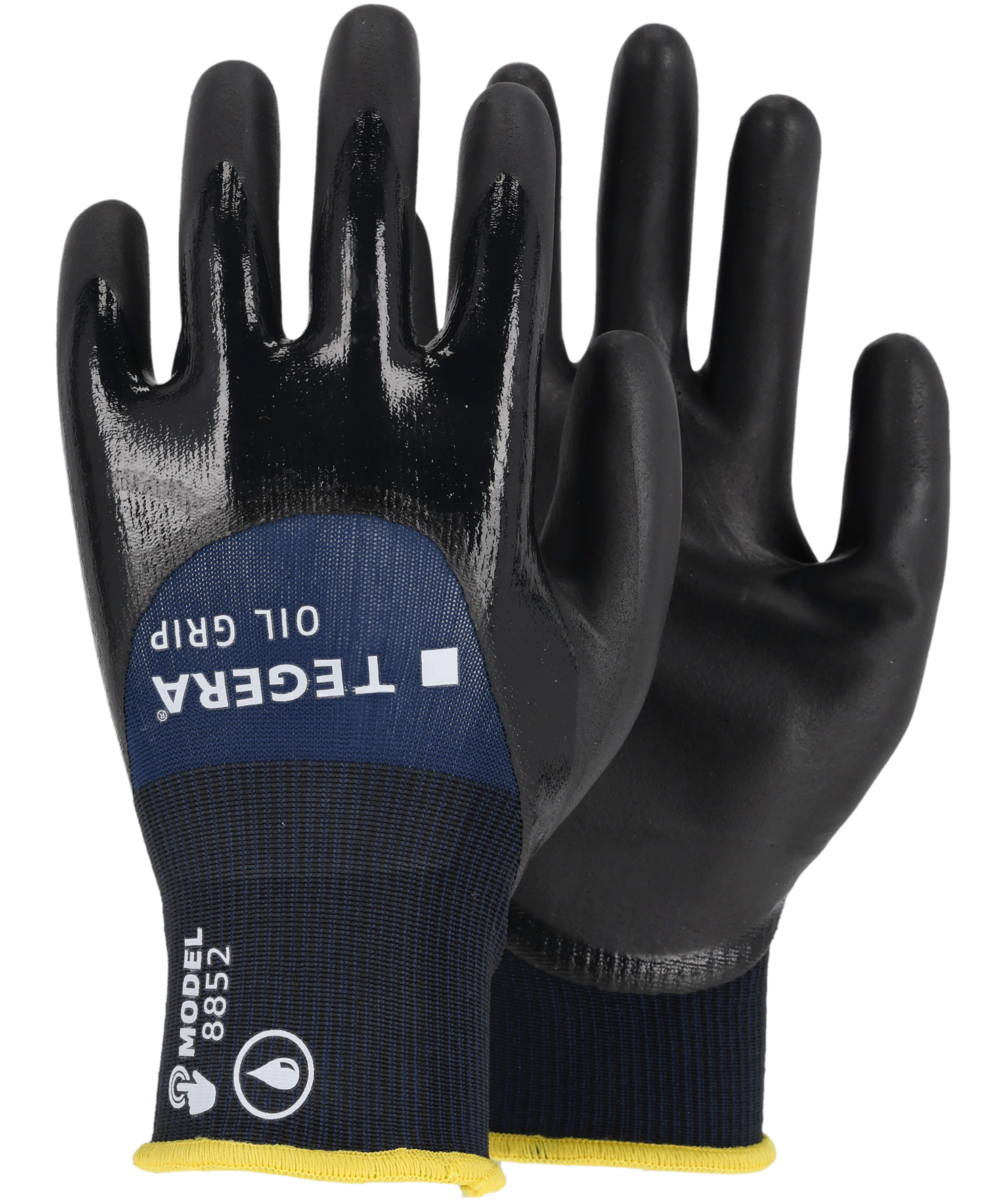 Tegera 8852 Oil grip arbetshandskar, Svart/Bl&aring;