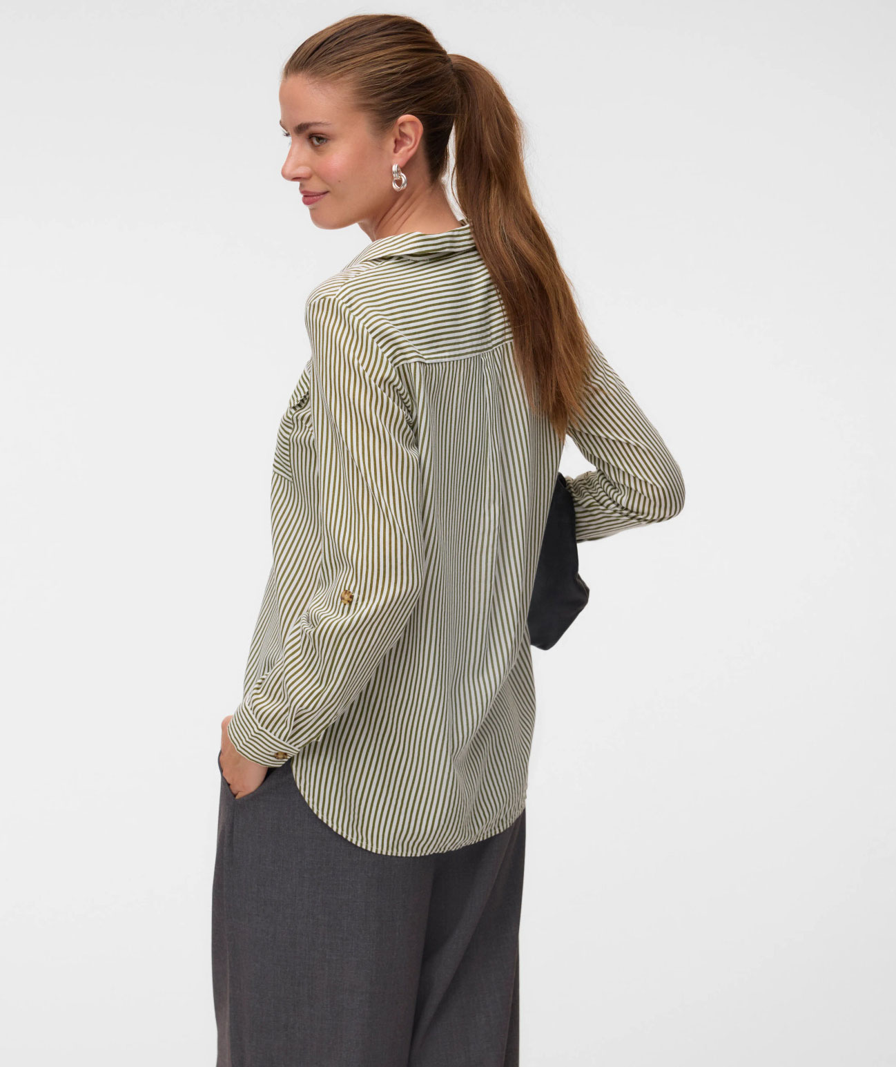 Vero Moda VMBUMPY women's shirt, Sphagnum/Snow White, large image number 2