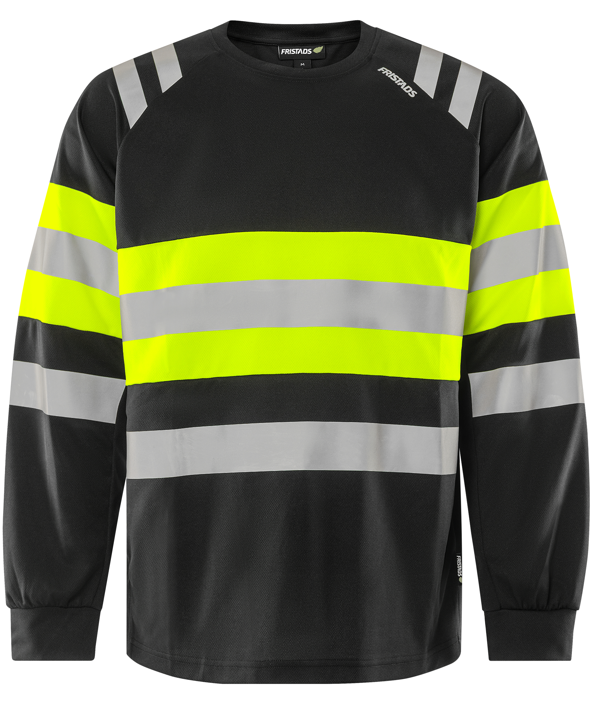 Fristads l&aring;ng&auml;rmad T-shirt 7881 GPST, Varsel Gul/Svart, Varsel Gul/Svart, swatch