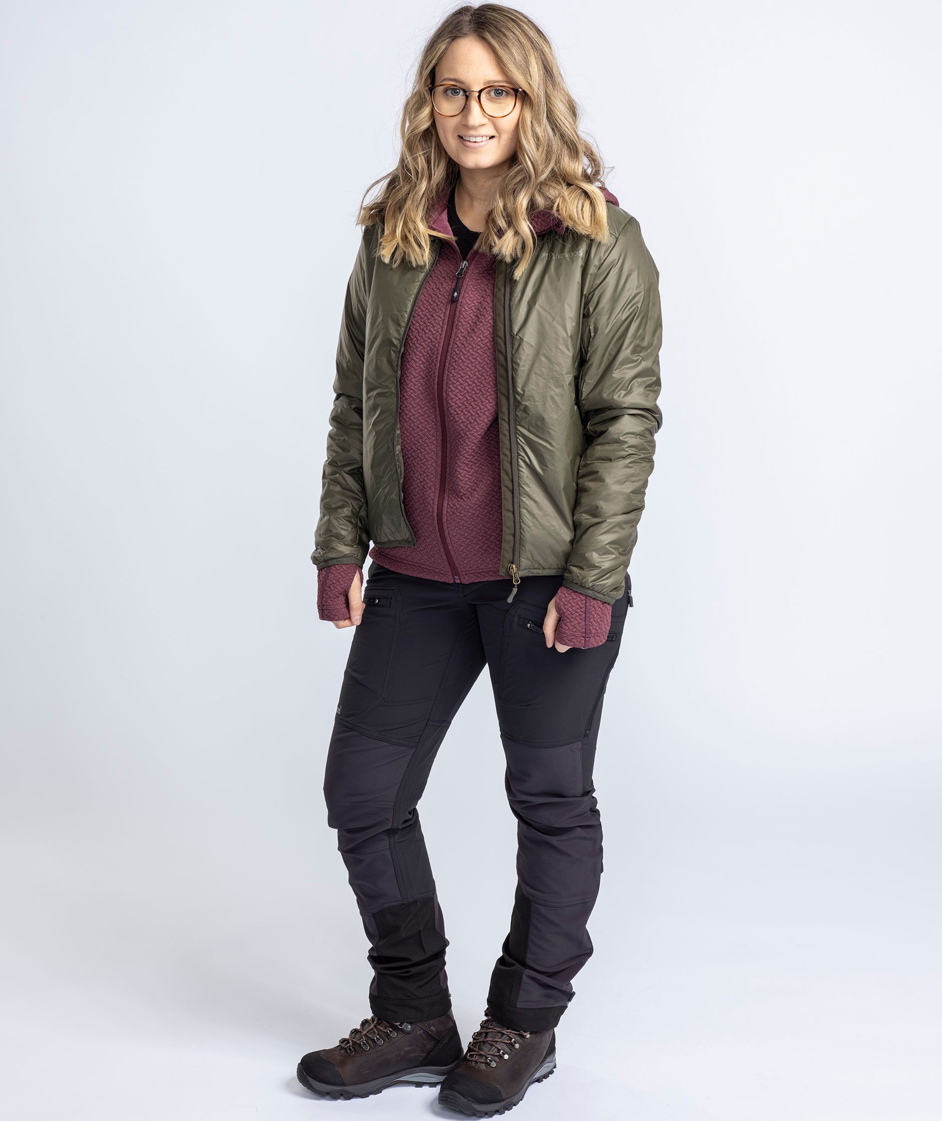 Pinewood Insulated dame midlayer med uld, Moss green, large image number 7