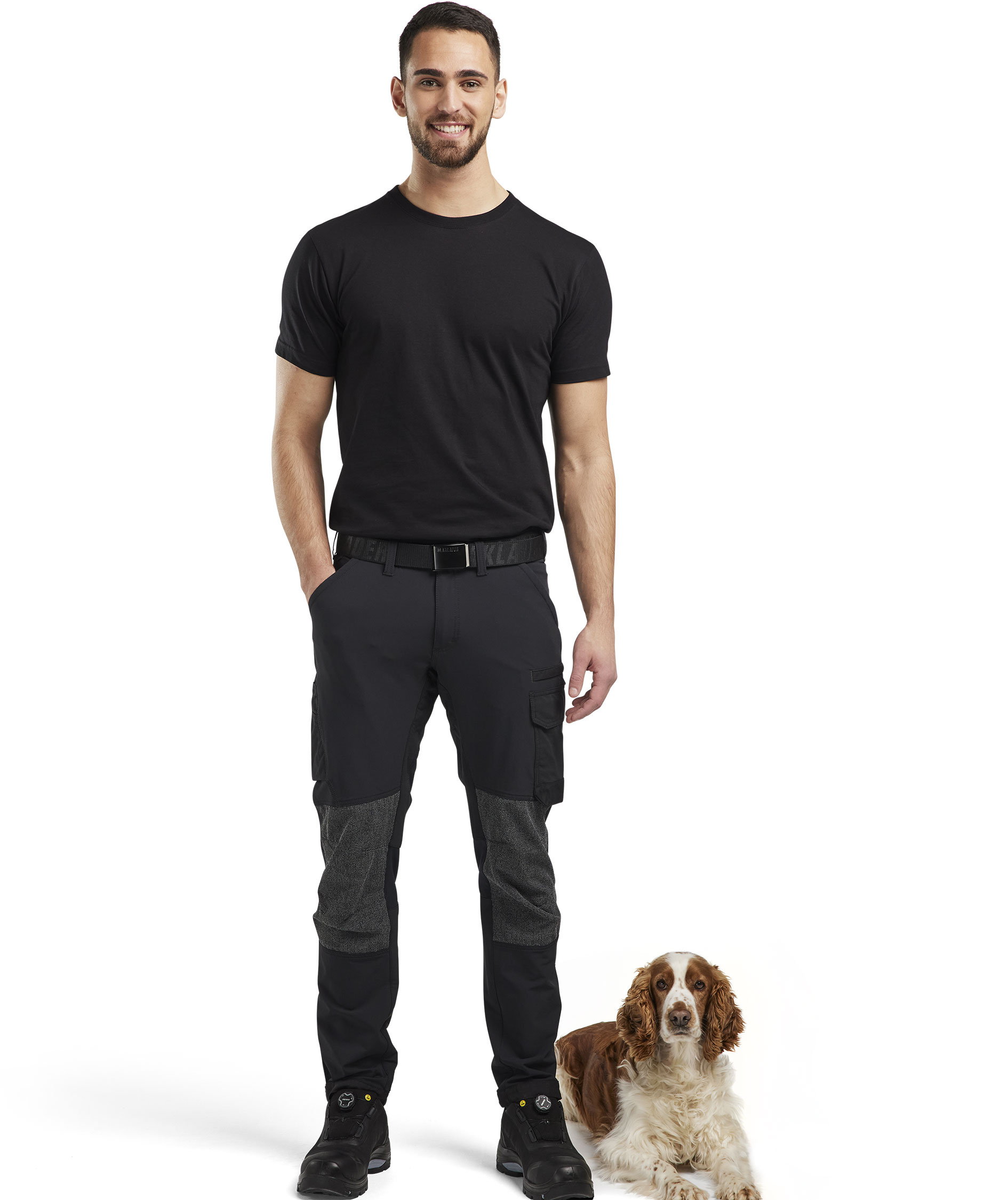 Bl&aring;kl&auml;der servicebukse full stretch, Svart/Gr&aring;