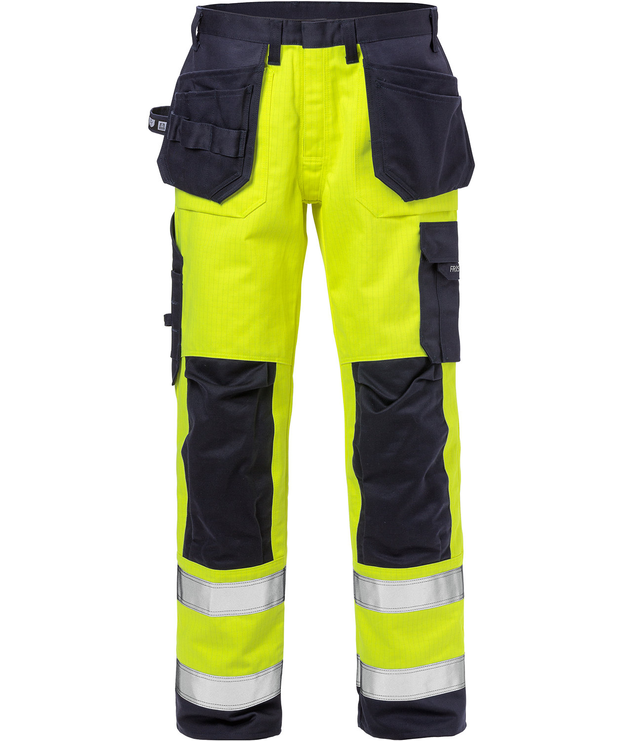 Fristads Flame h&aring;ndverkerbukse, Hi-Vis gul/marinebl&aring;