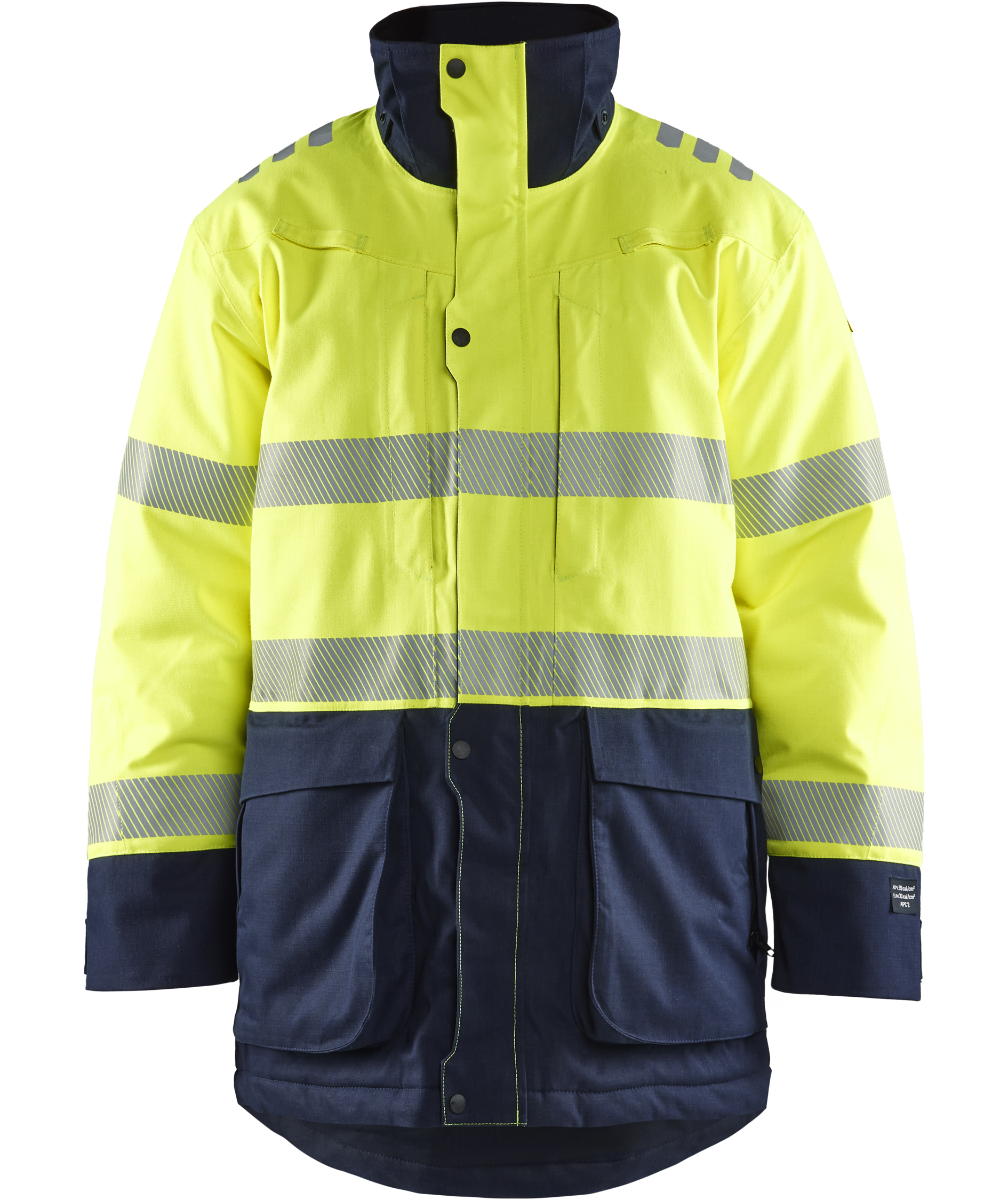 Bl&aring;kl&auml;der Multinorm vinter parkajakke, Hi-Vis gul/marine