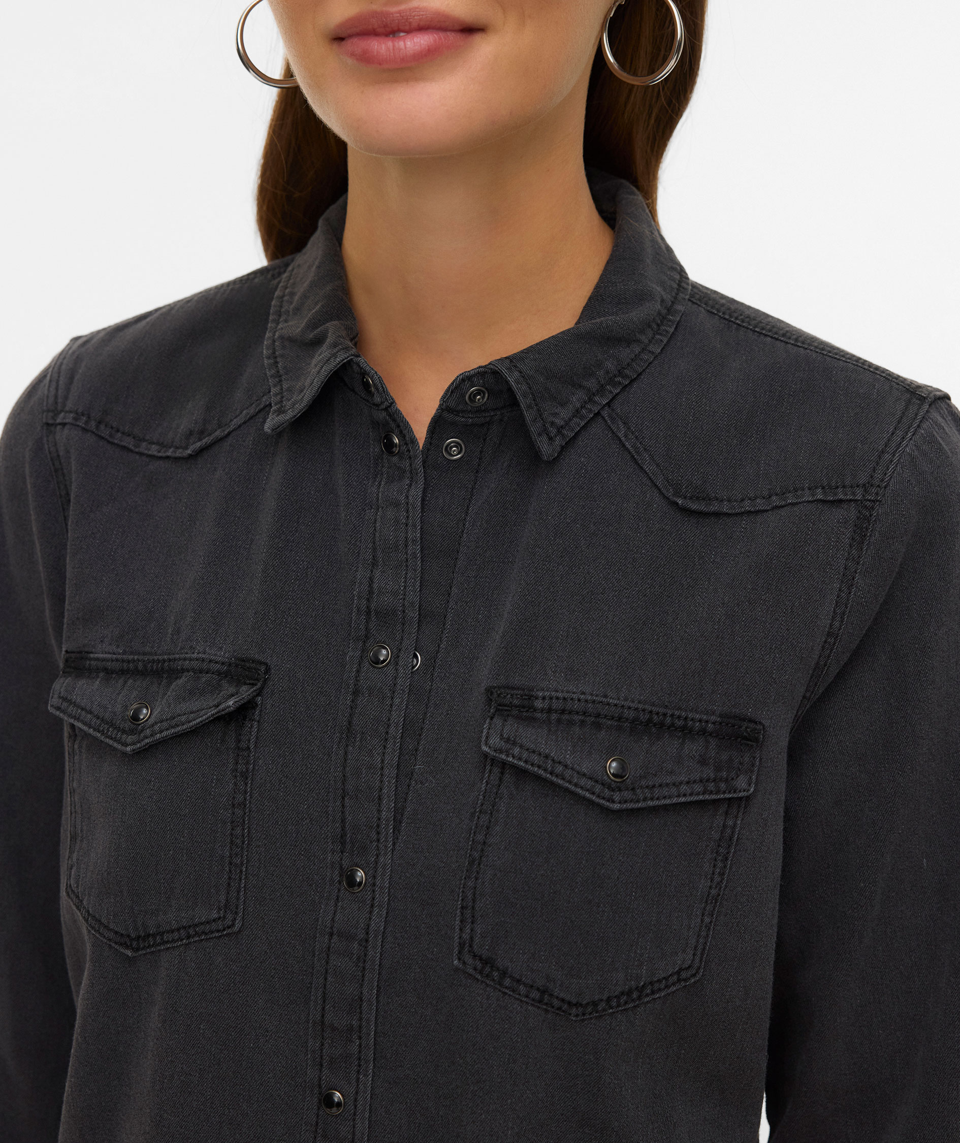 Vero Moda VMMARIA Damen Denimhemd, Black Denim, large image number 4