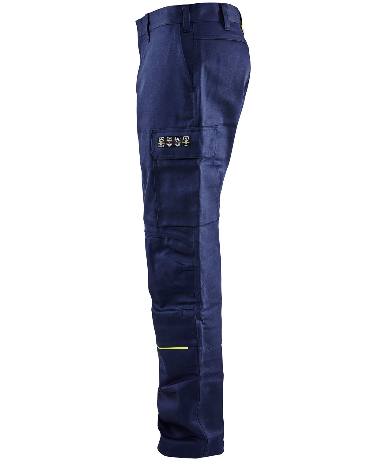 Bl&aring;kl&auml;der Anti-Flame welding trousers, Marine/Hi-Vis yellow, large image number 2