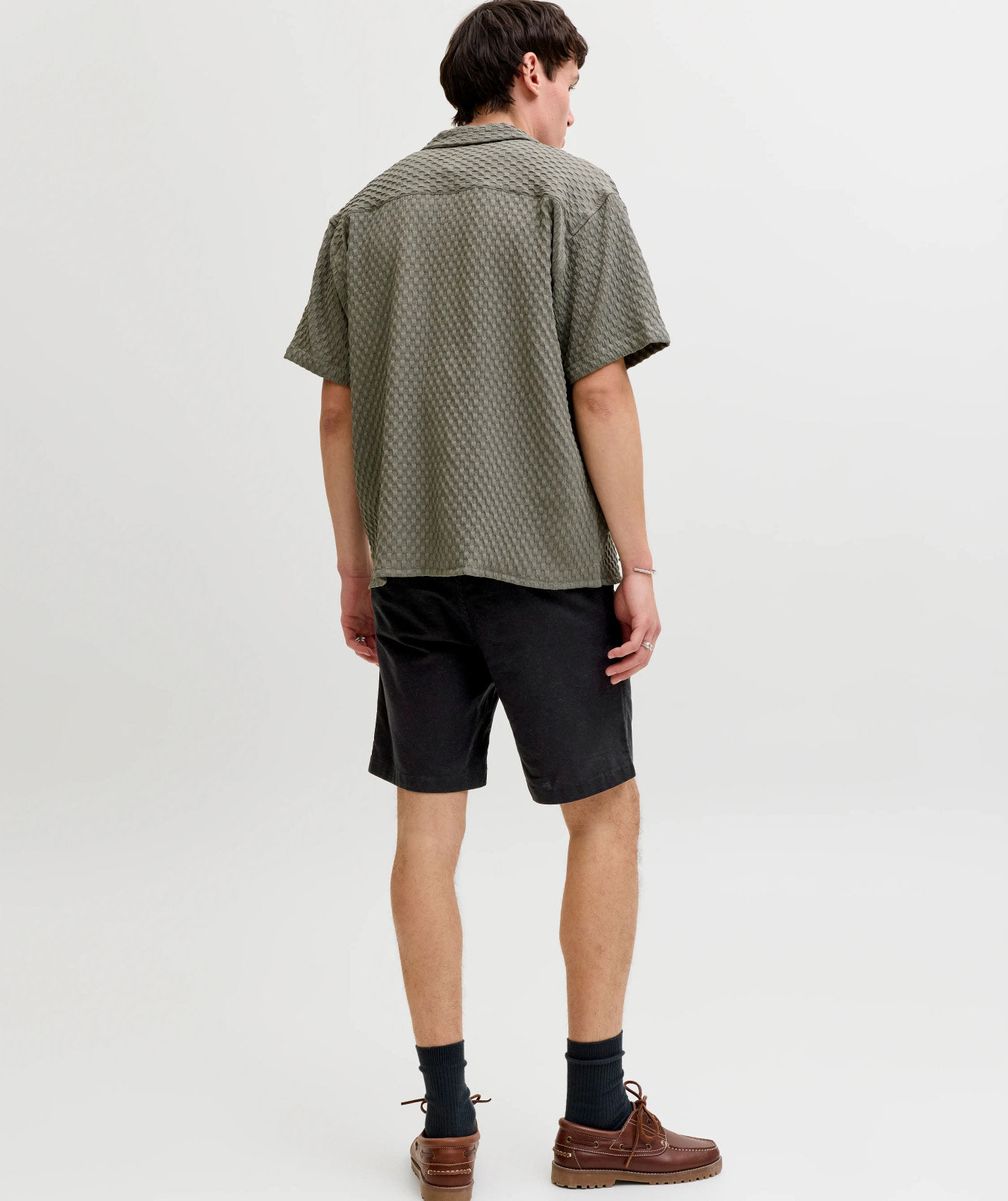 Jack & Jones JPSTJAIDEN HYBRID BONDI shorts with linen, Black, large image number 3