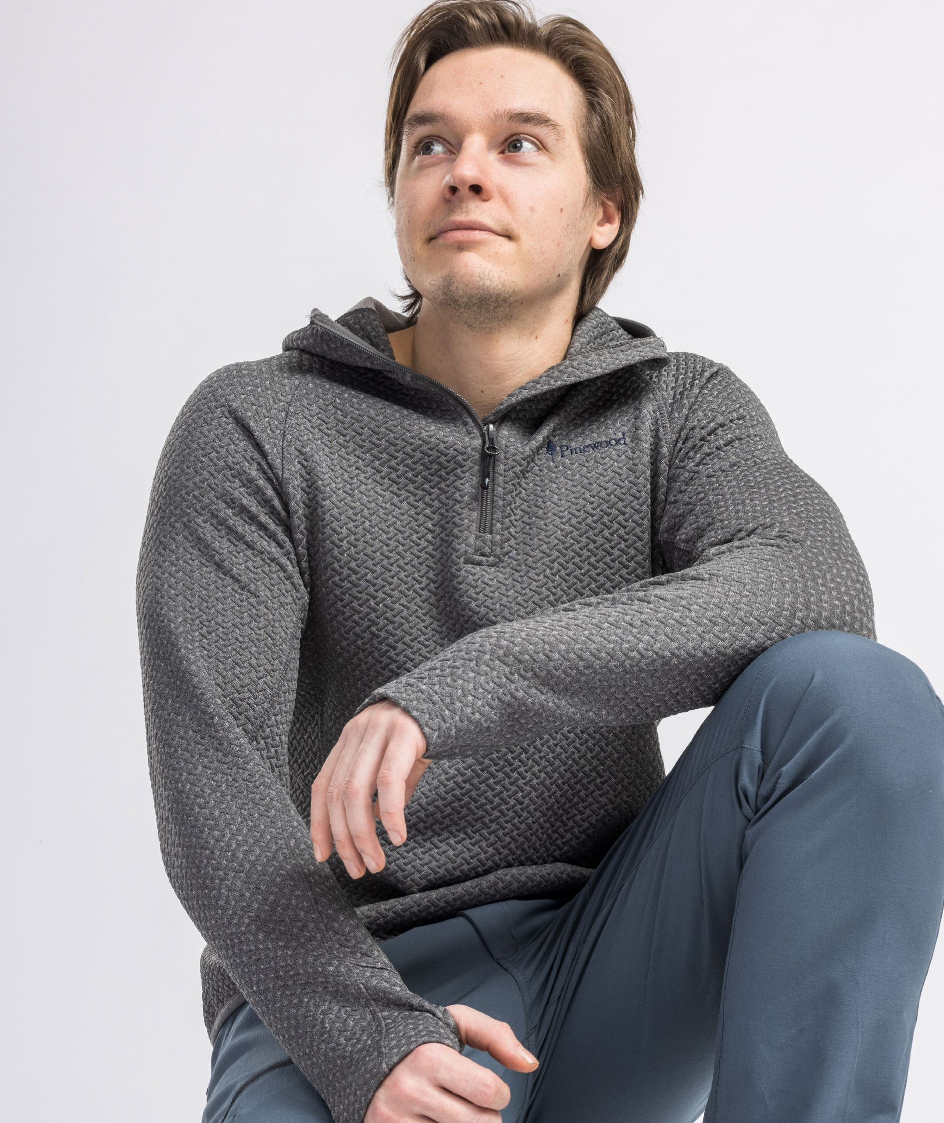 Pinewood Finnveden half-zip h&aelig;ttetr&oslash;je, Grey melange , large image number 3