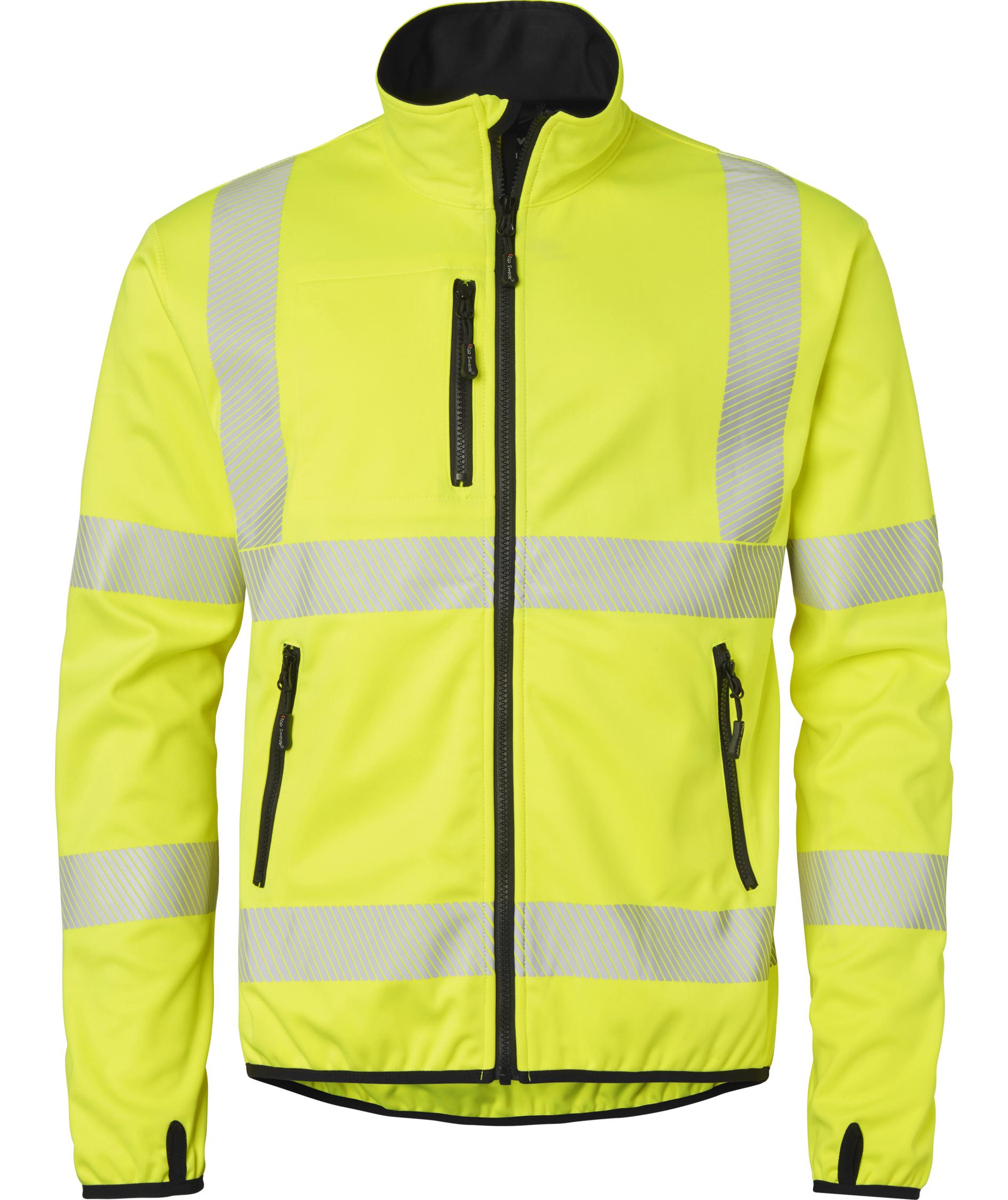 Top Swede softshelljakke 7721, Hi-vis Gul/Sort