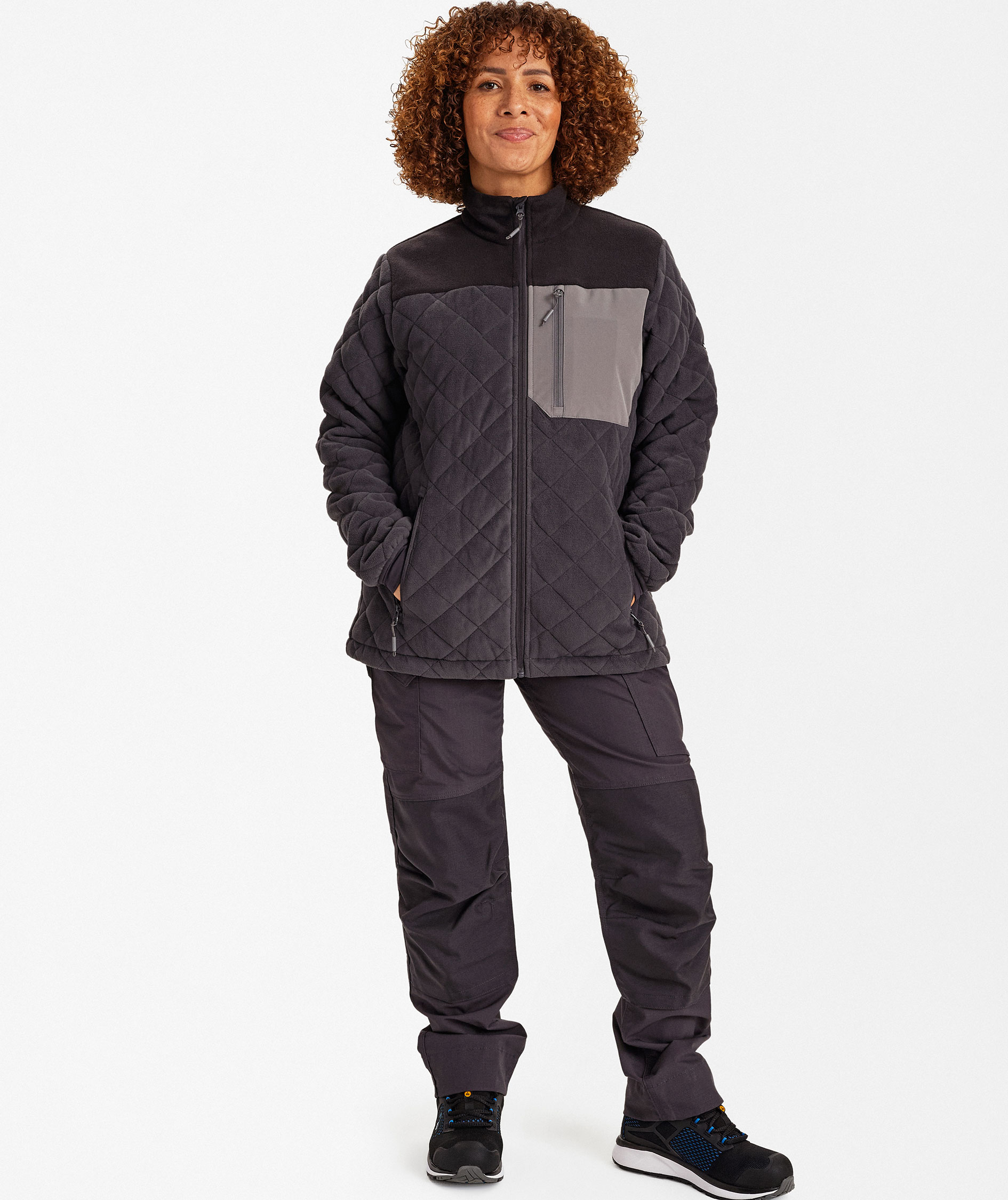 Engel Entire vadderad fleecejacka dam, Anthracite Grey/Black, large image number 2