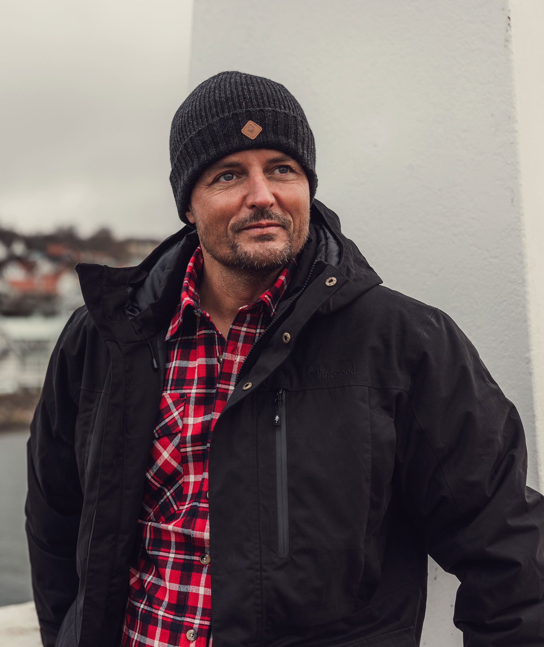 Pinewood H&auml;rjedalen regular fit flannel skovmandsskjorte, R&oslash;d/Navy