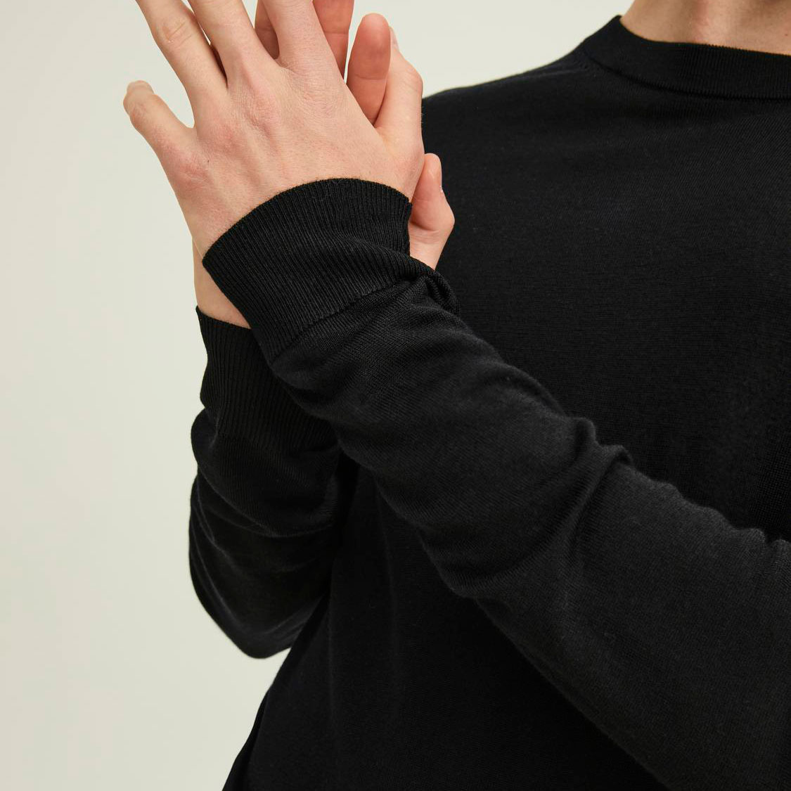 Jack & Jones Premium JPRCCMERINO striktr&oslash;je med merinould, Black, large image number 2