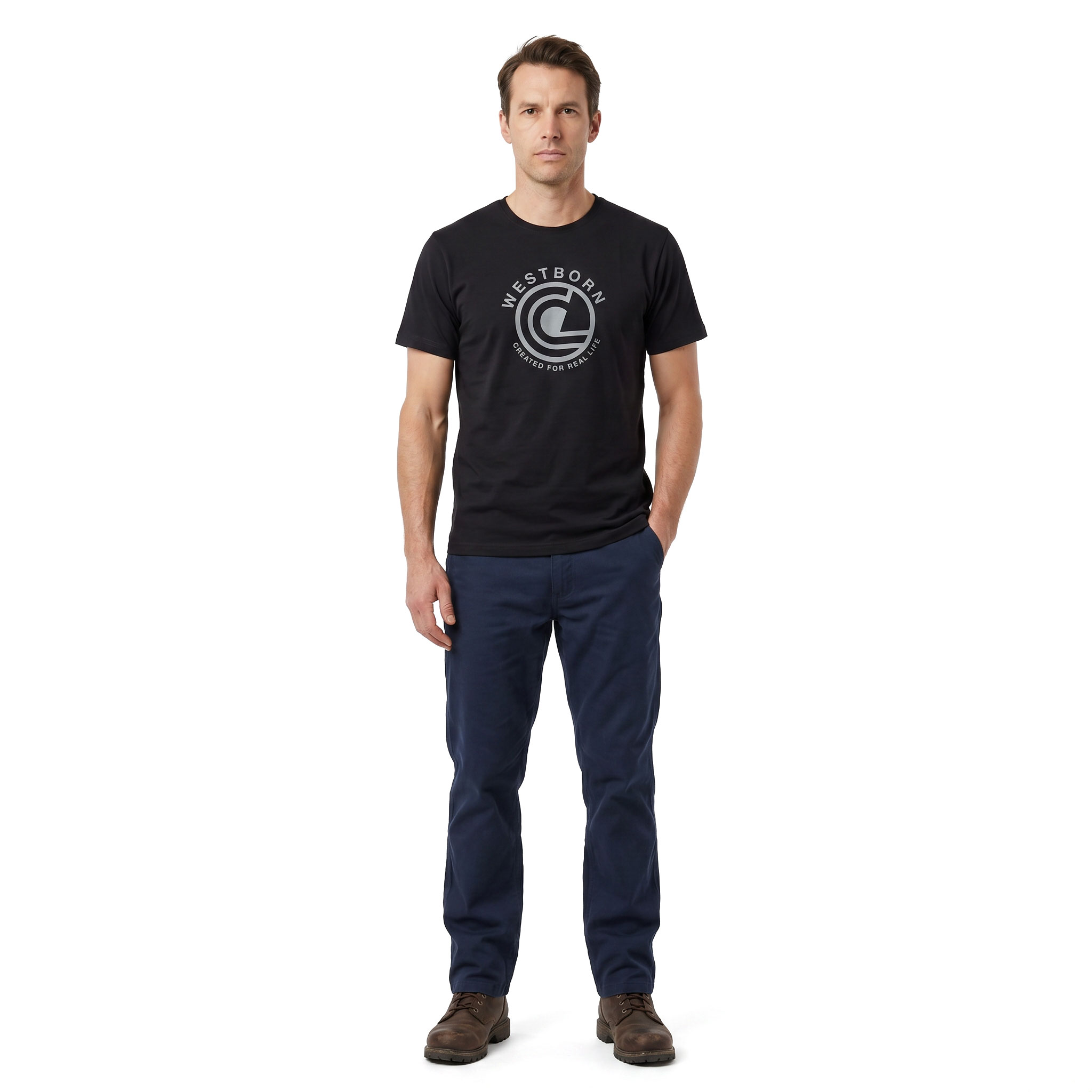 Westborn Logo T-shirt, Black/Gray, large image number 2
