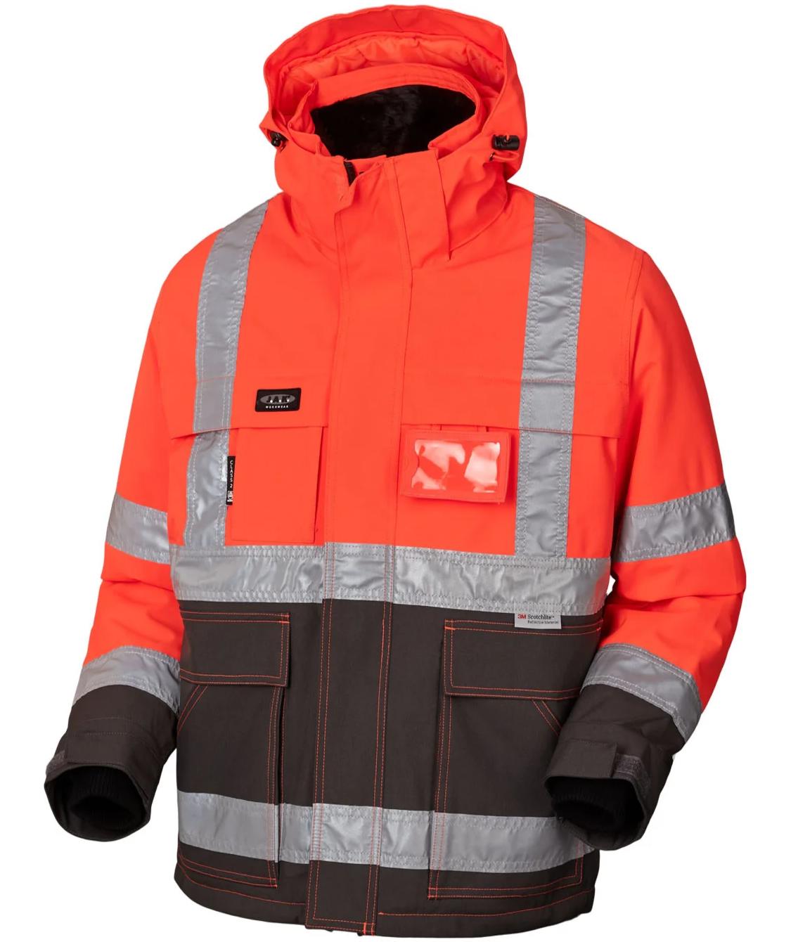 J.A.K. winter jacket 11131, Hi-vis red/grey