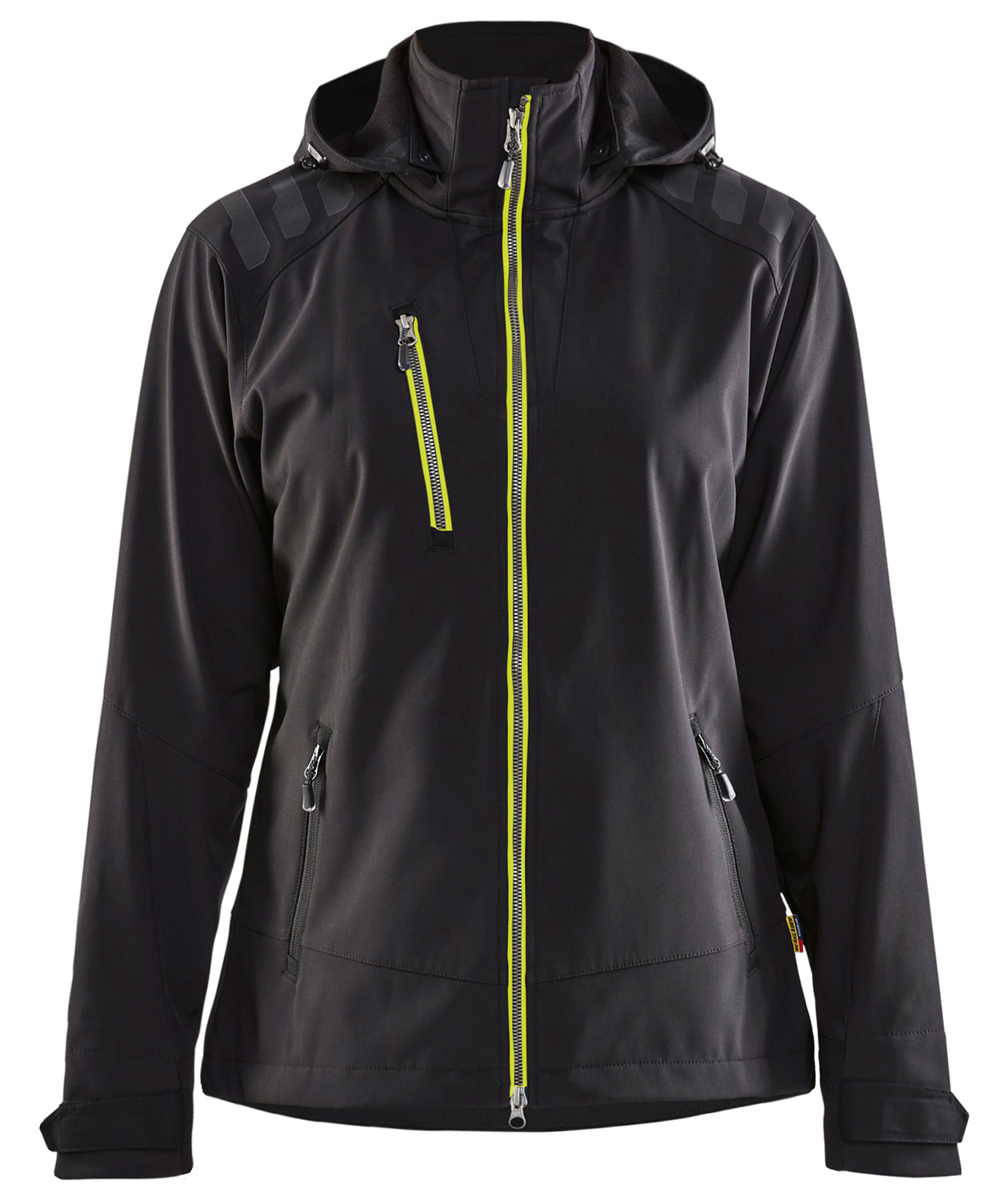 Bl&aring;kl&auml;der softshelljacka full stretch dam, Svart/Gul, Svart/Gul, swatch