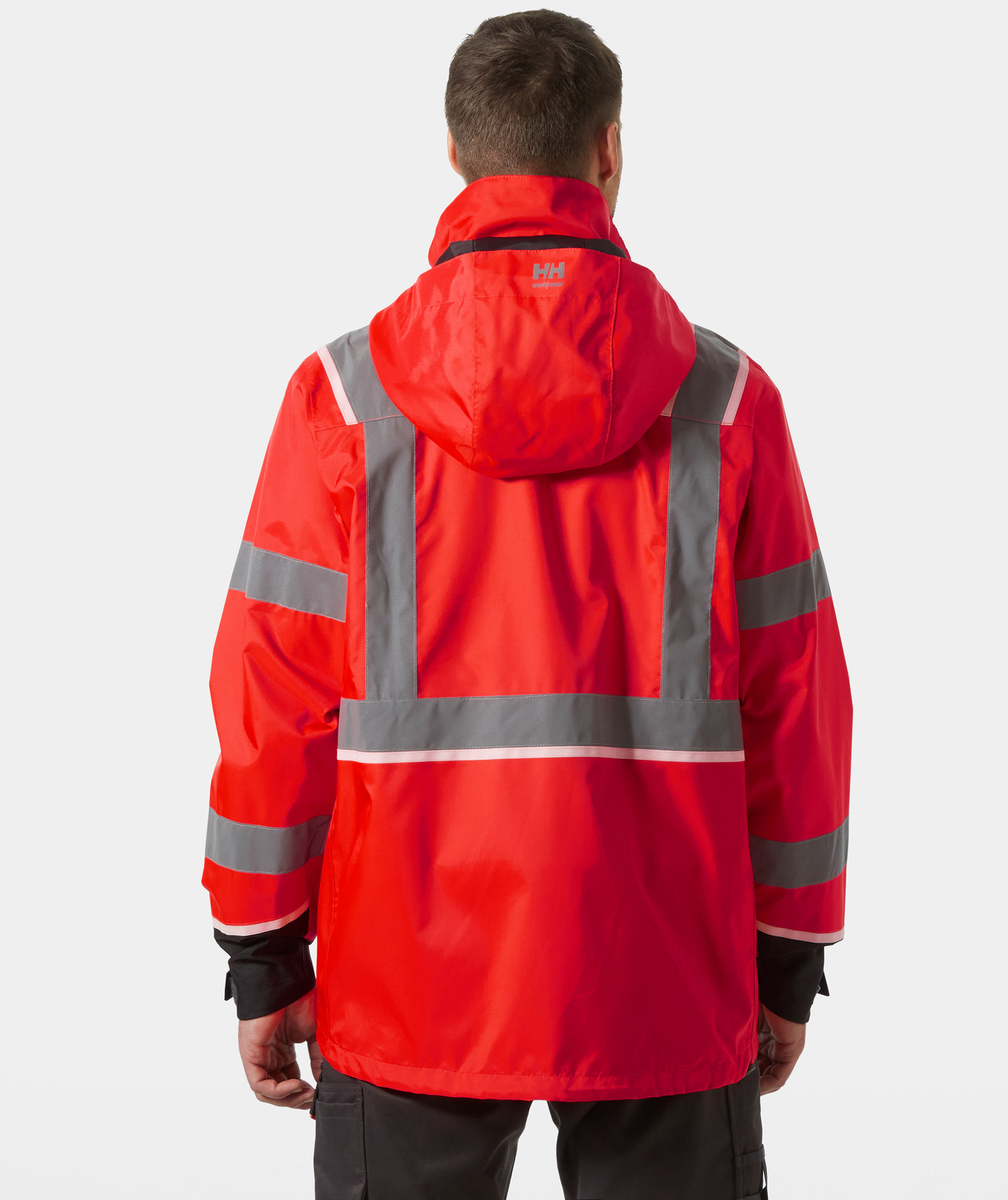 Helly Hansen UC-ME shell jacket, Hi-Vis Red/Ebony, large image number 3