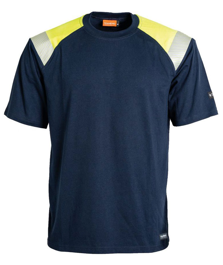 Tranemo FR T-Shirt, Marine/Hi-Vis gelb