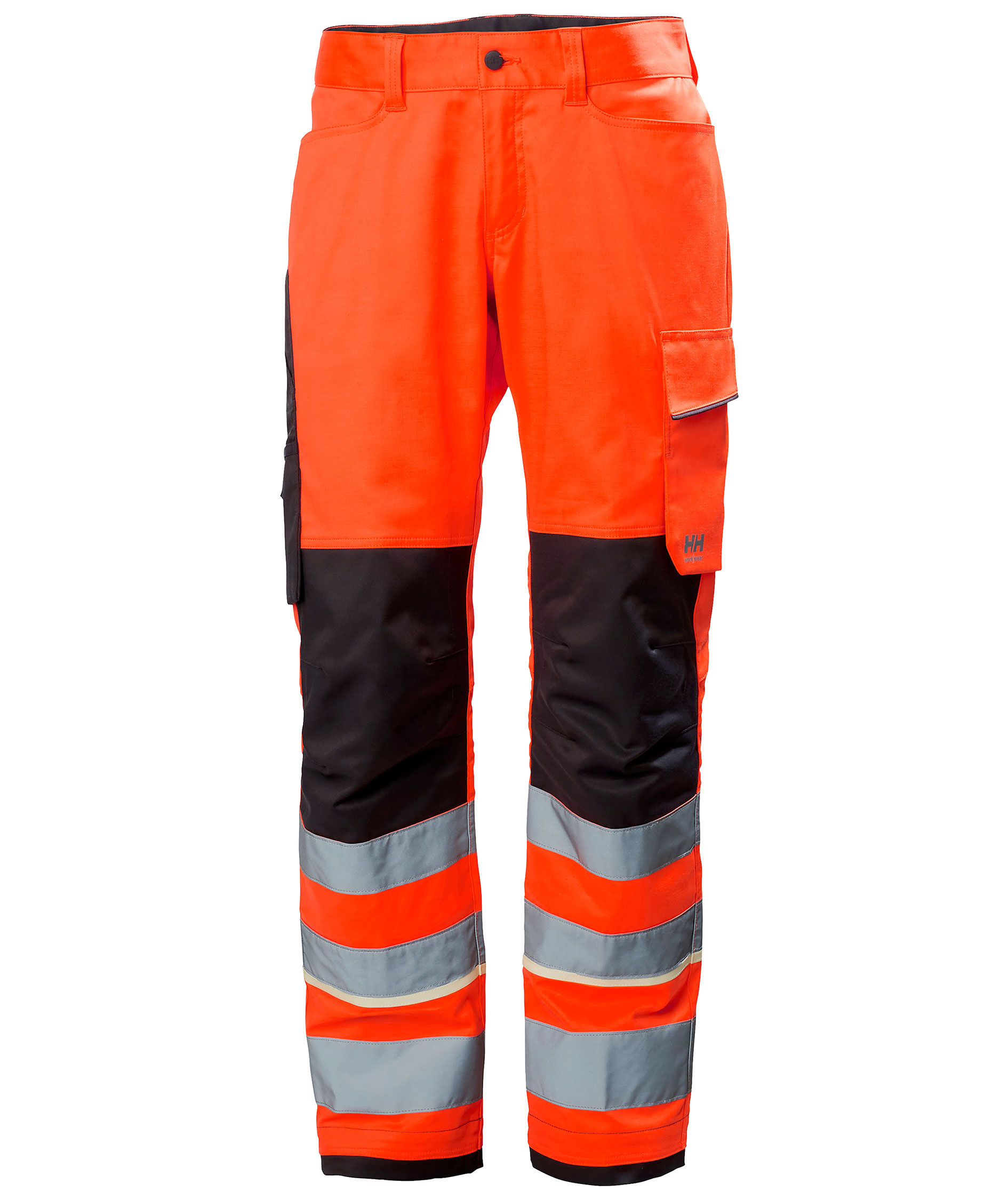 Helly Hansen UC-ME arbejdsbukser, Hi-Vis R&oslash;d/Ebony, Hi-Vis R&oslash;d/Ebony, swatch