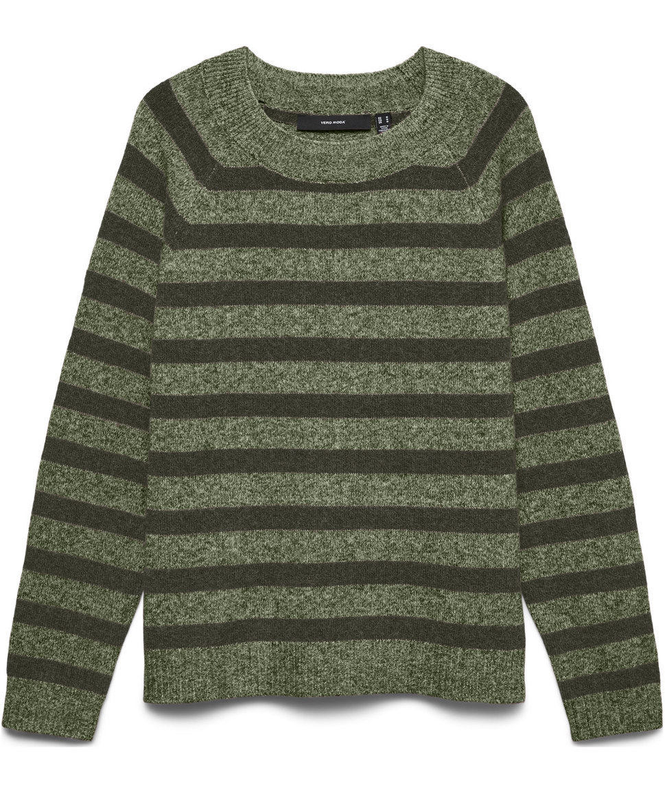 Vero Moda VMDOFFY dame strikket genser, Oil Green/Forest Night, Oil Green/Forest Night, swatch