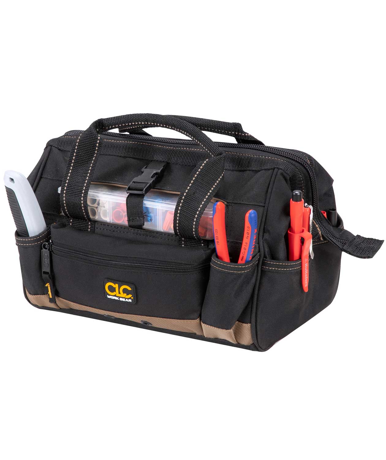 CLC Work Gear 1533 small tool bag 14L, Black/Brown, Black/Brown, large image number 4