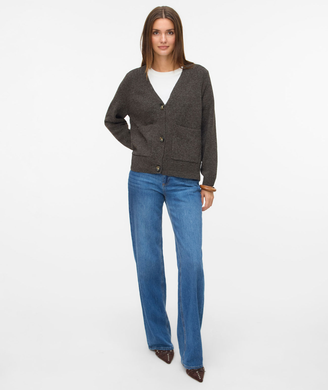 Vero Moda VMBOOM dame strik cardigan, Chocolate Torte