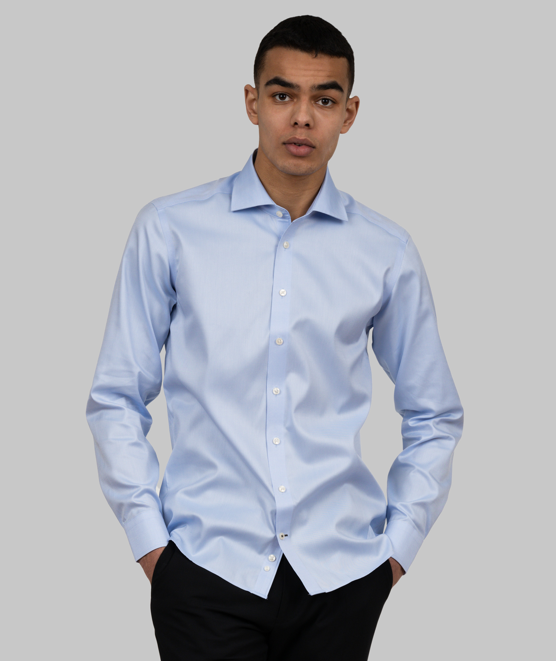 J. Harvest & Frost Black Bow 60 slim fit skjorte, Sky Blue, large image number 1