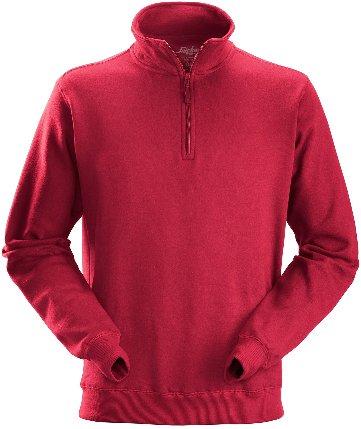 Snickers sweatshirt med kort glidel&aring;s 2818, Chili Red, Chili Red, swatch