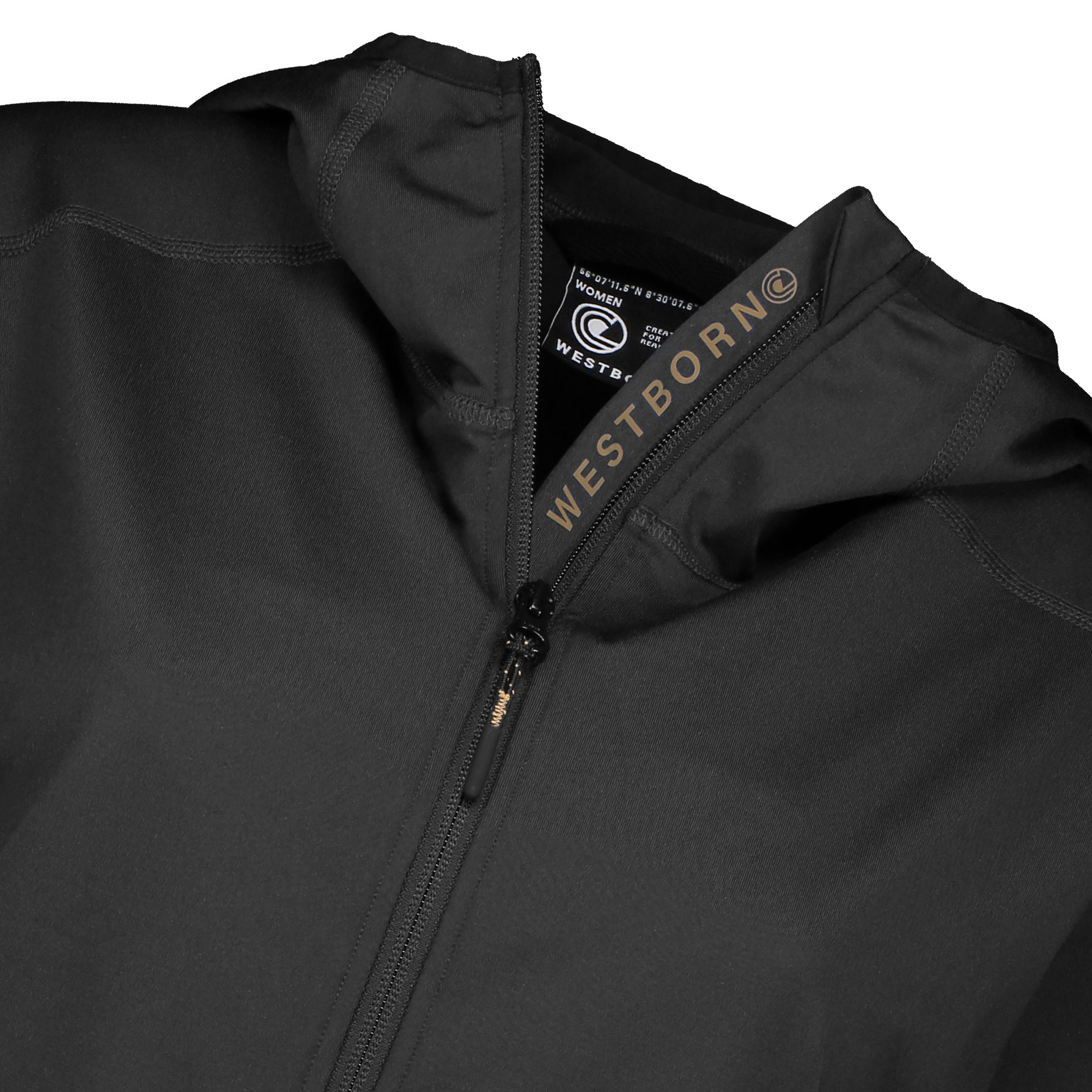 Westborn women's hoodie with zipper, Black, large image number 2