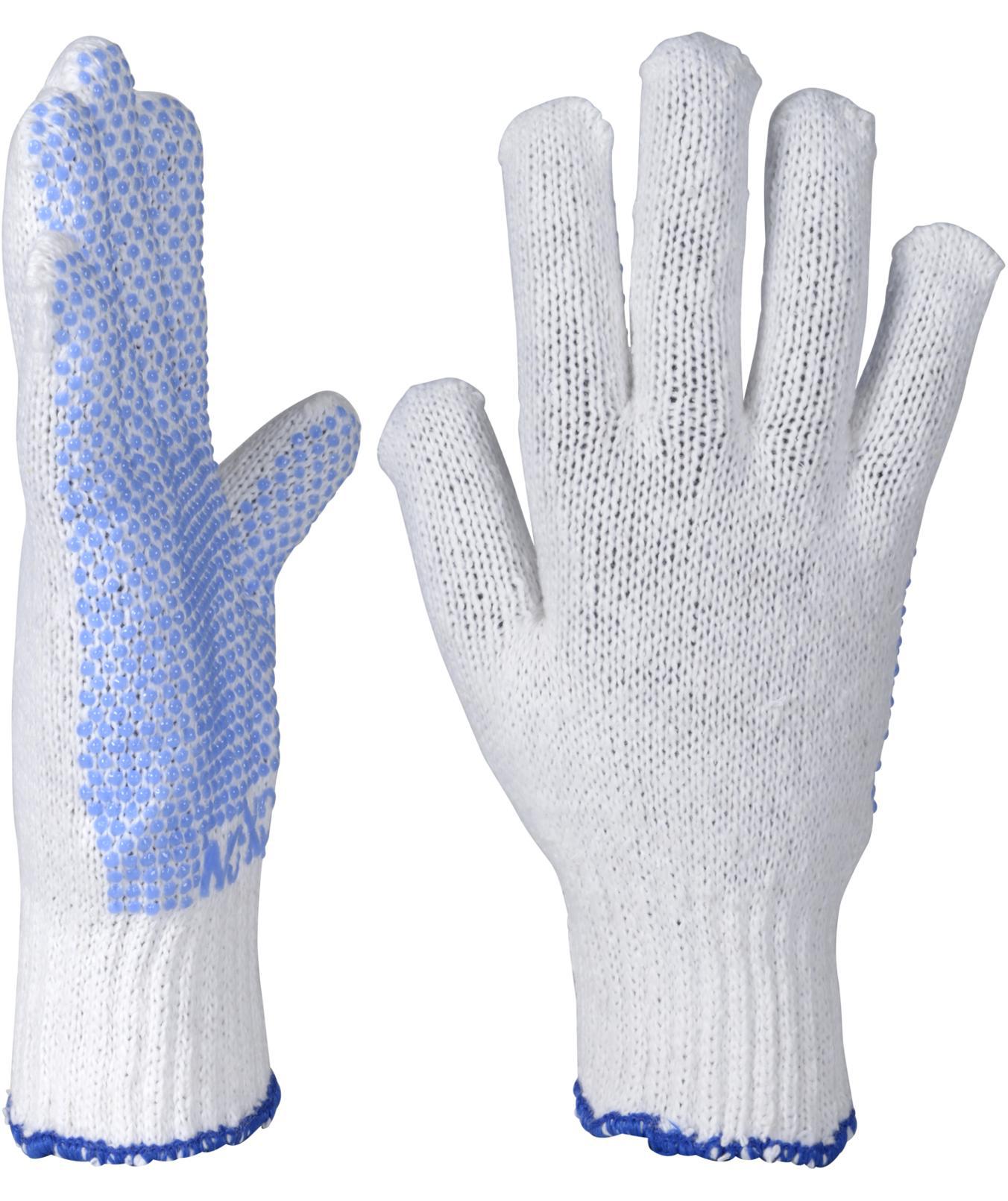 OX-ON Knitted Supreme 13600 Dots arbejdshandsker, Hvid/Bl&aring;, large image number 3