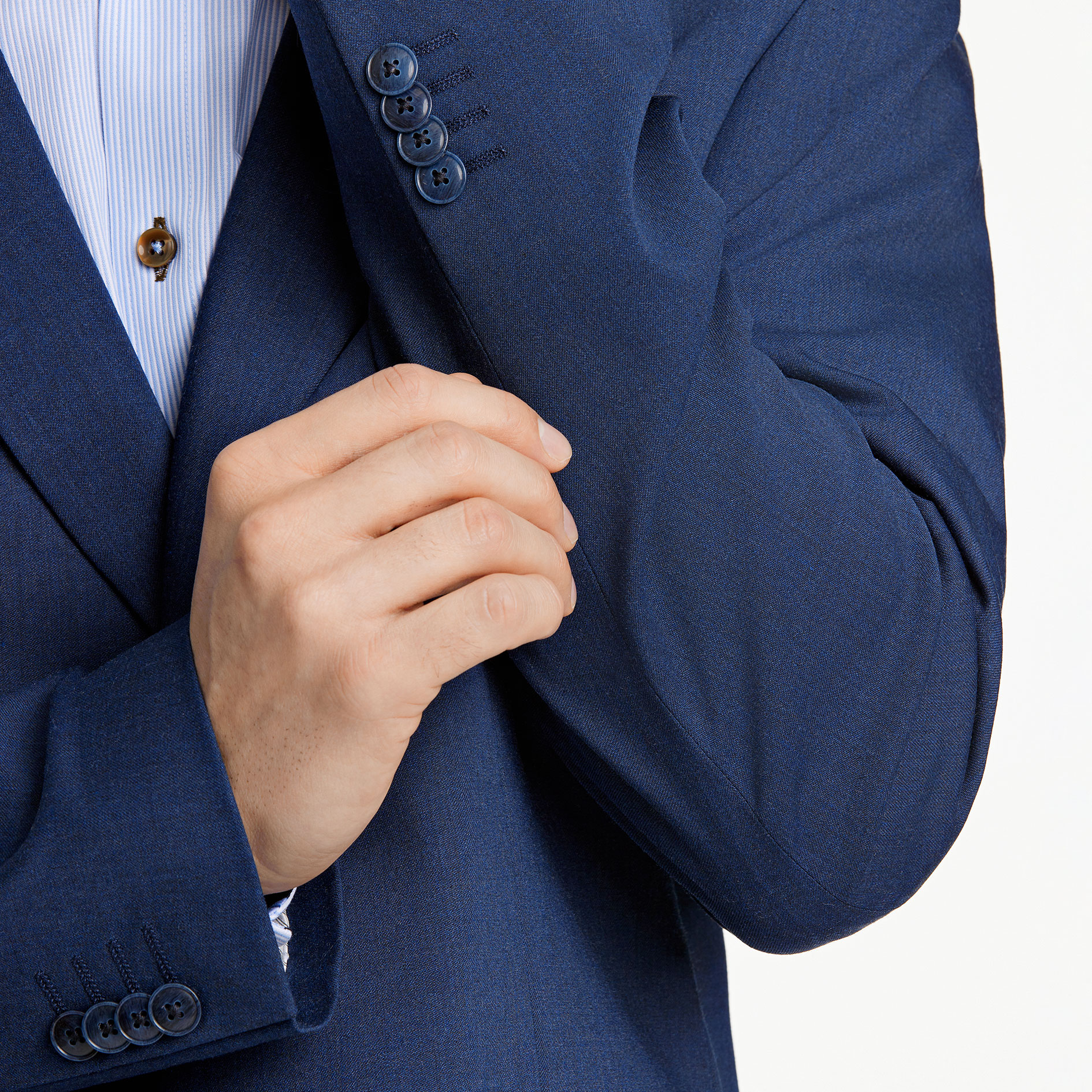 Lindbergh Modern fit habitjakke med uld, Mid Navy Mel, large image number 4