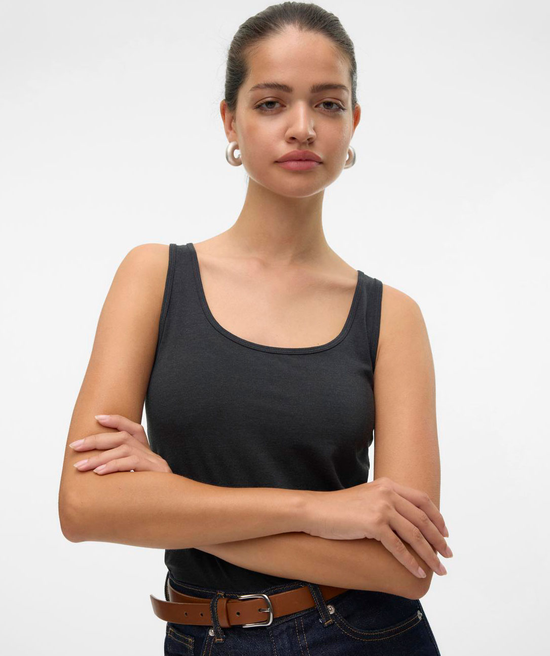 Vero Moda VMLULU women's long top, Dark Grey Melange, large image number 2