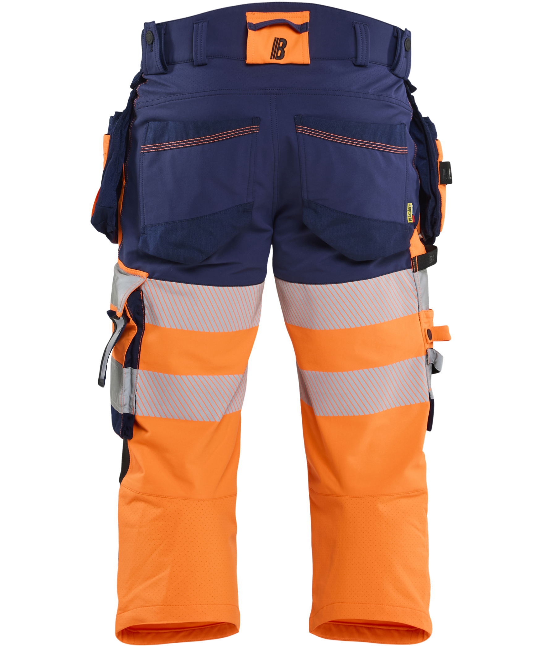 Bl&aring;kl&auml;der hantverkspiratbyxa full stretch, Varsel Orange/Svart