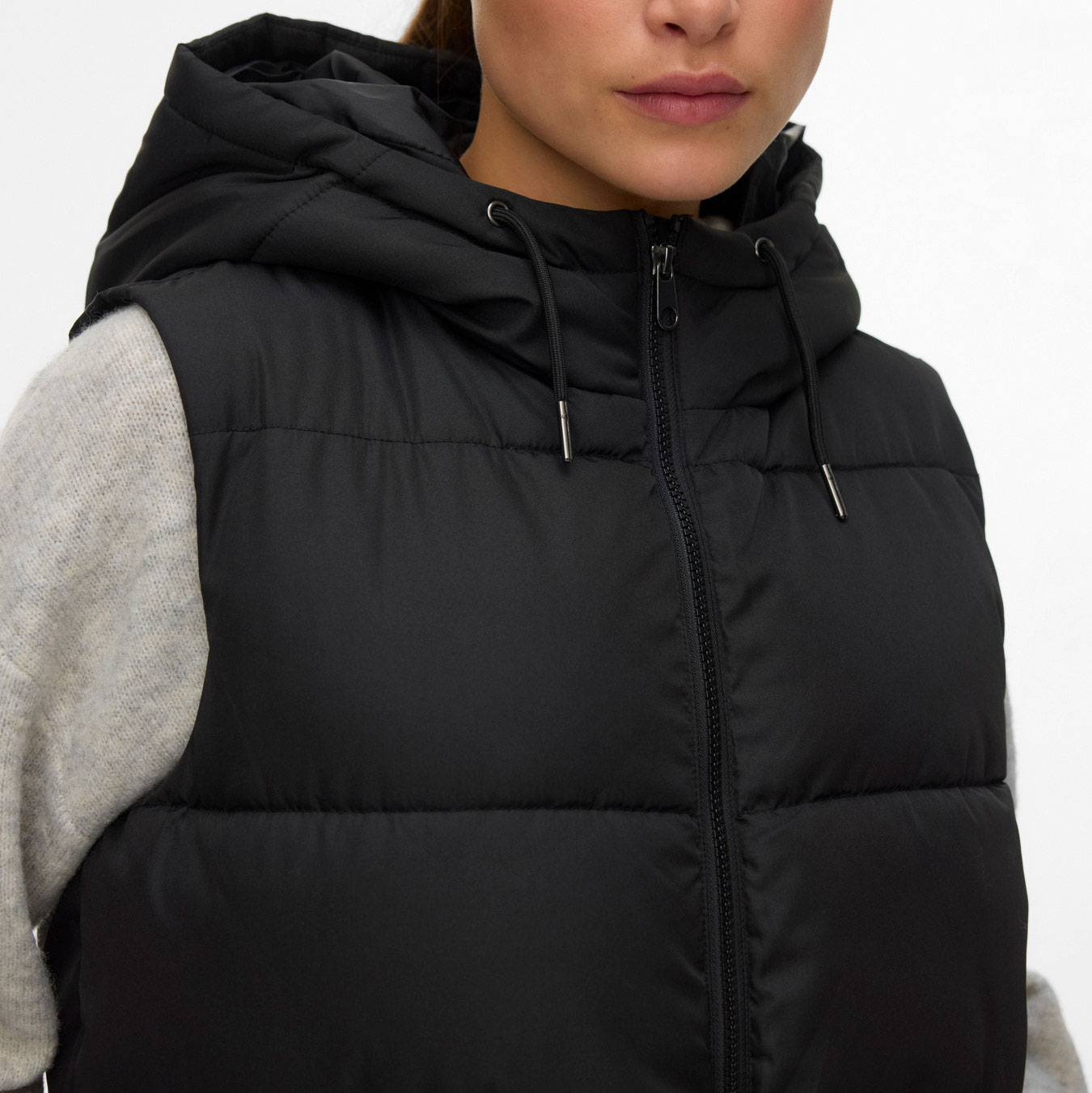 Vero Moda VMMICHELLE l&aring;ng vadderad v&auml;st dam, Black, large image number 3