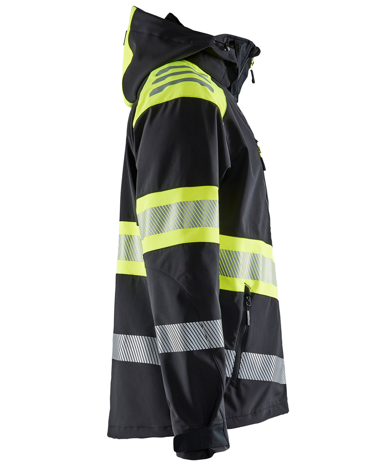 Bl&aring;kl&auml;der softshelljacka, Svart/Varselgul, large image number 2