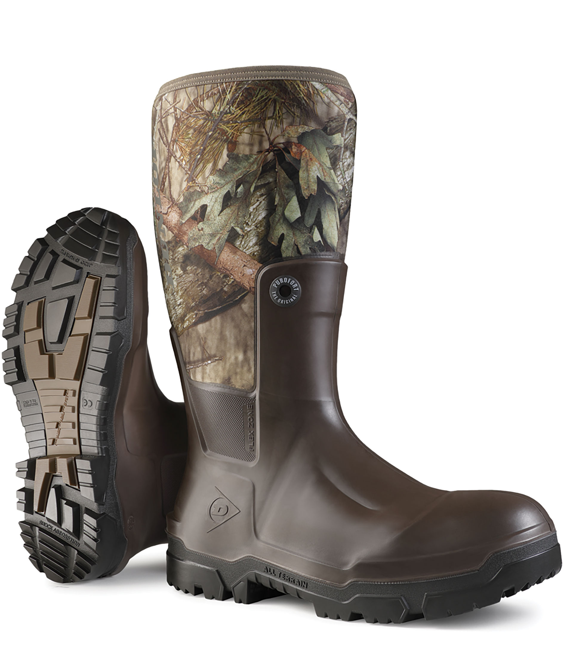 Dunlop Wildlander Snugboot Gummistiefel, Braun/Gr&uuml;n