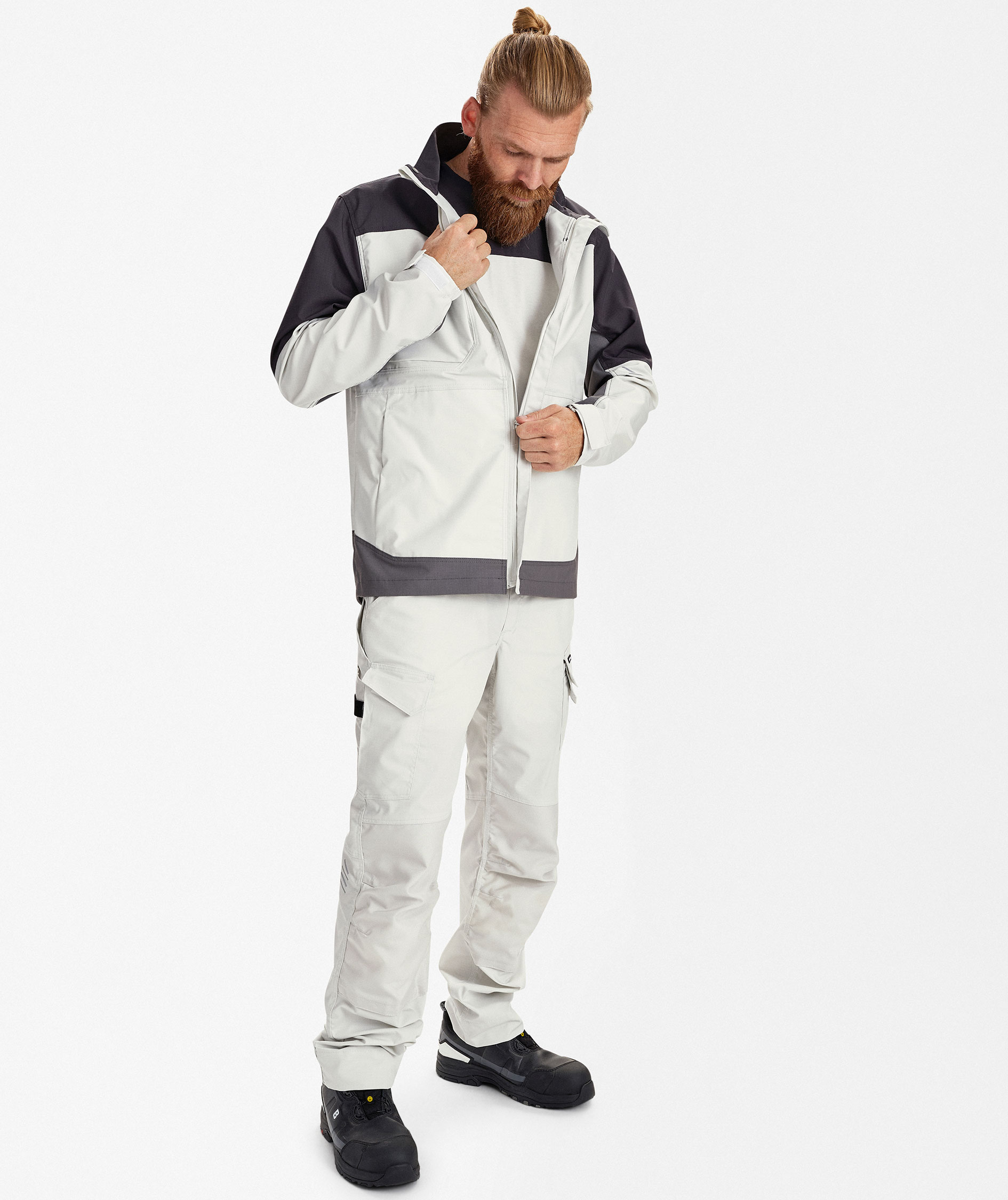 Engel Entire arbejdsjakke, Bone White/Anthracite Grey, large image number 2